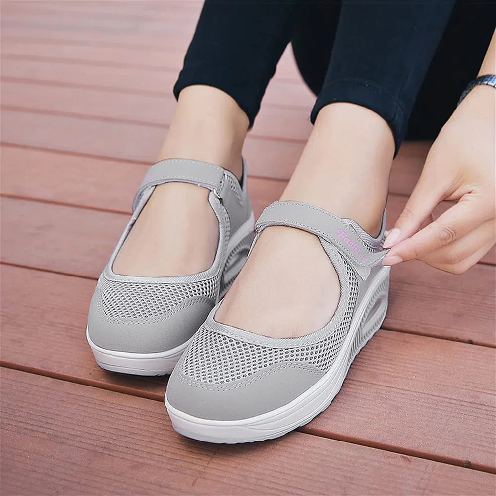 Scarpe Ortopediche Slip on Breathe Cuscino d'Aria in Rete Scarpe da Passeggio Donna Casuale Sneakers alla Moda Mocassini con Zeppa Comfort