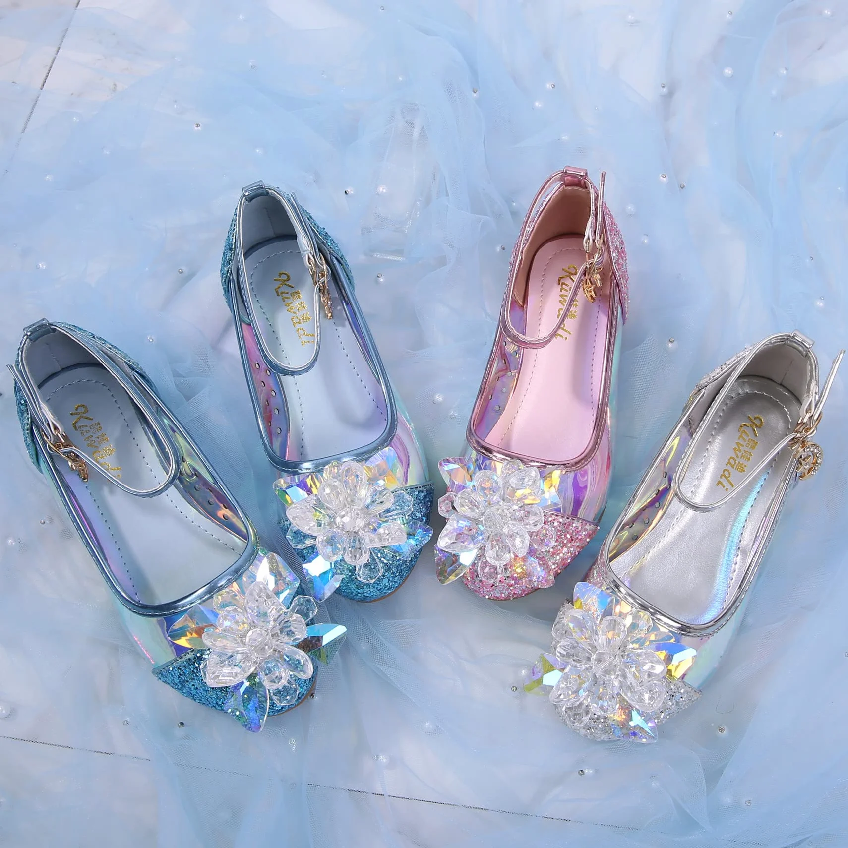 New front Bambine e Ragazze Scarpe col Tacco Principessa Scarpe da Principessa Scarpe per Costumi e Travestimenti Natale Carnevale martedì Grasso Regali Compleanno Antiscivolo