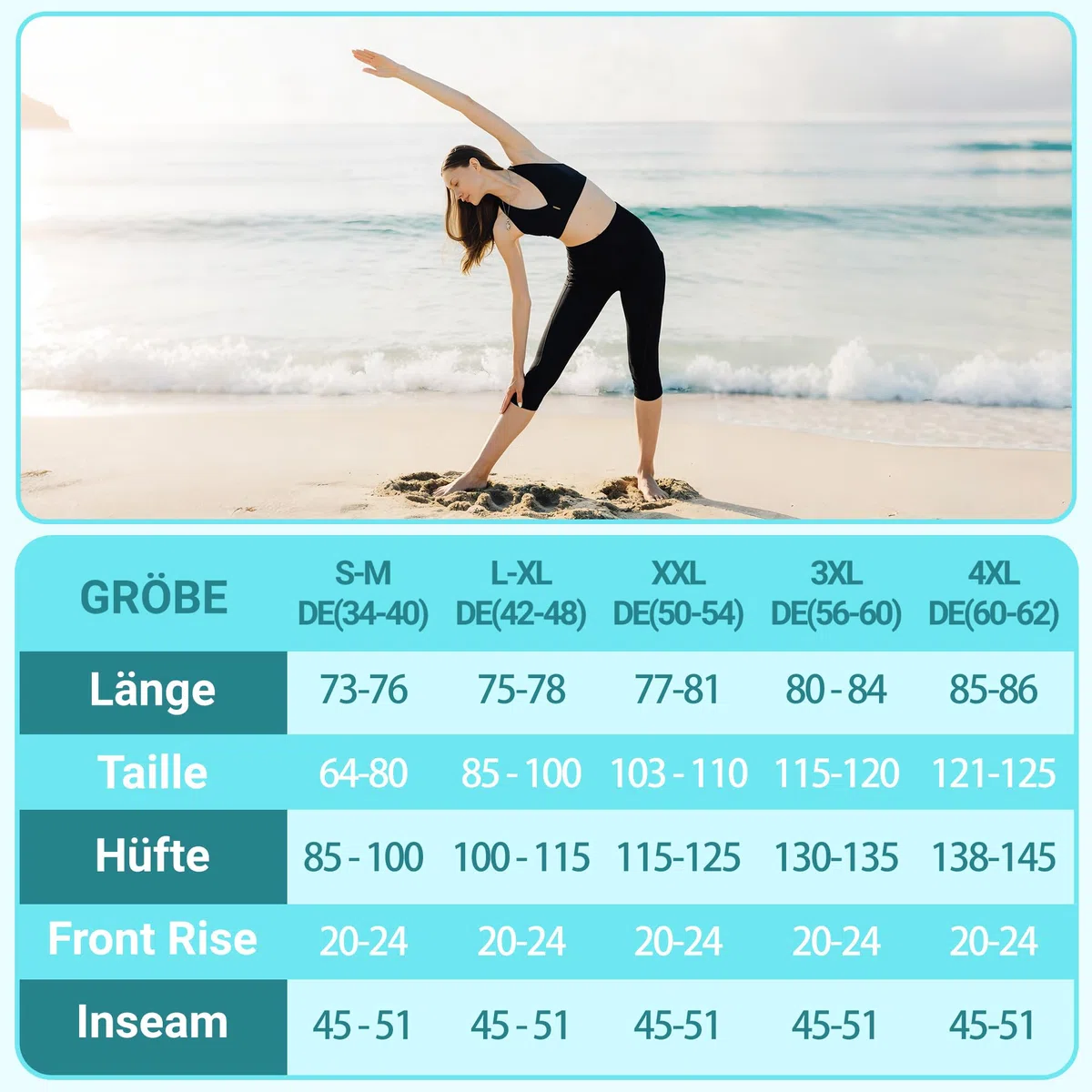 HIPOWER Confezione da 3 leggings da donna con tasche, Capri sportivi a 3/4, da donna, 7/8, a vita alta, yoga, estivi, per fitness e palestra