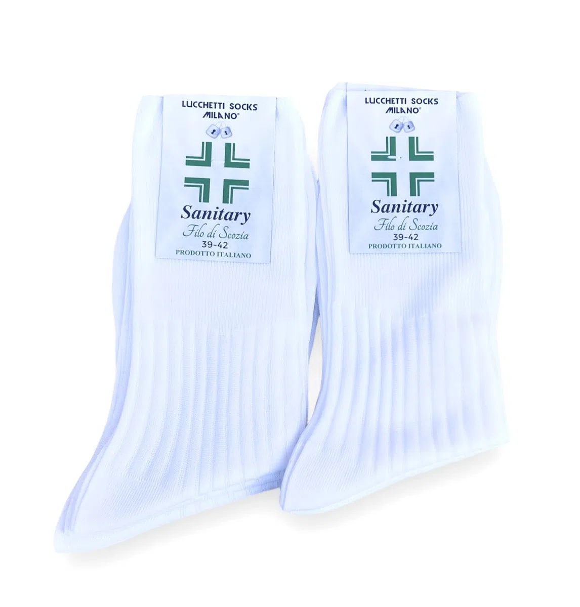 Lucchetti Socks Milano 6 PAIA calze da uomo SANITARIE filo di scozia 100% cotone rimagliate Made in Italy