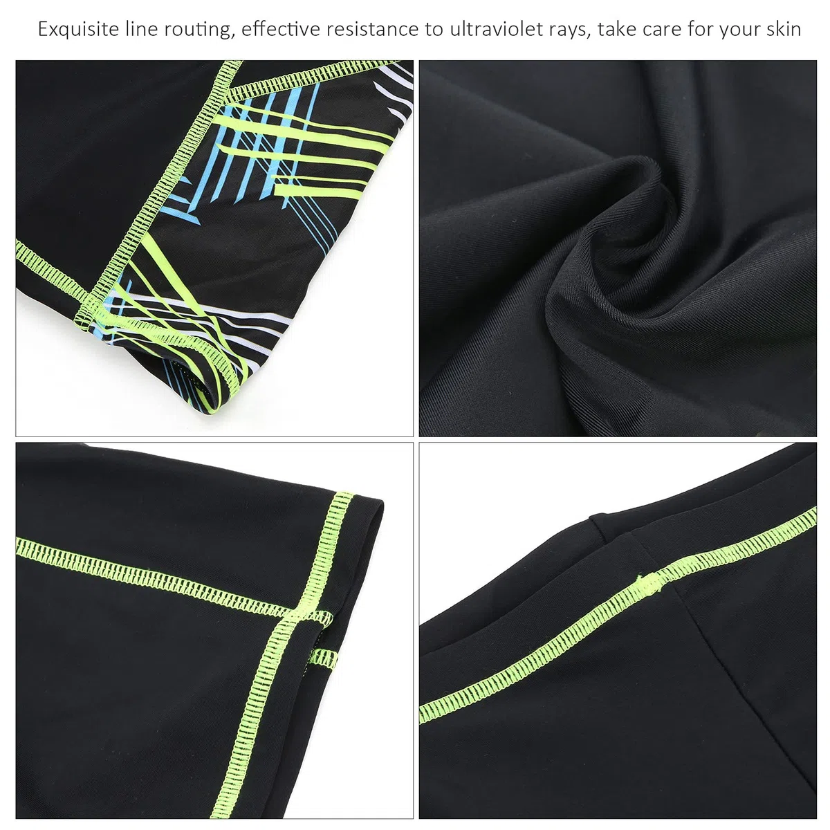 POENVFPO Tuta da Surf da Uomo, Camicia a Maniche Corte con Pantaloncini 2 Pezzi Muta da Bagno Estiva per Uomo (L)