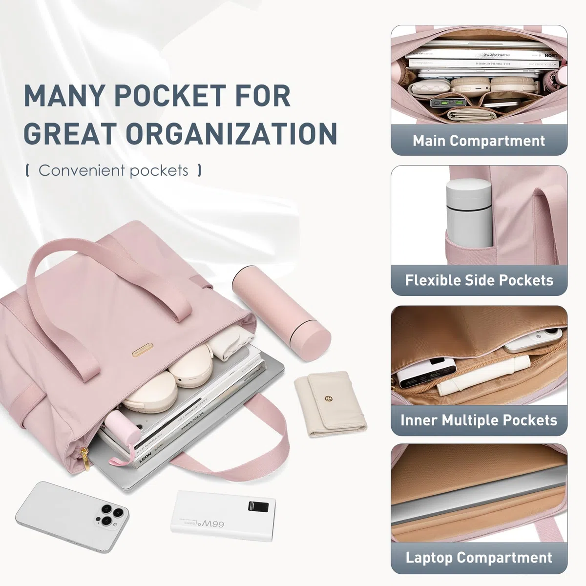 GOLF SUPAGS Borse Tote a Mano da Donna Borsa a Tracolla Multifunzionale da 14 Pollici Borsa a Mano Leggera Casual per Lavoro, Scuola, Viaggi