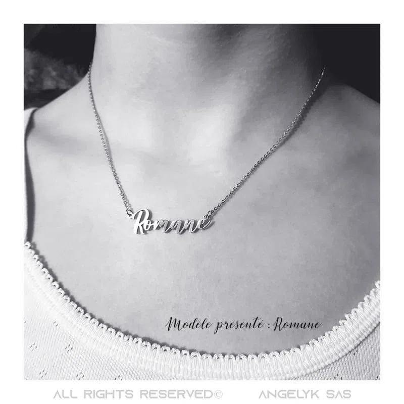 BOBIJOO JEWELRY - Pendentif Collier Prénom Femme Fille Acier Inoxydable Argenté Au choix