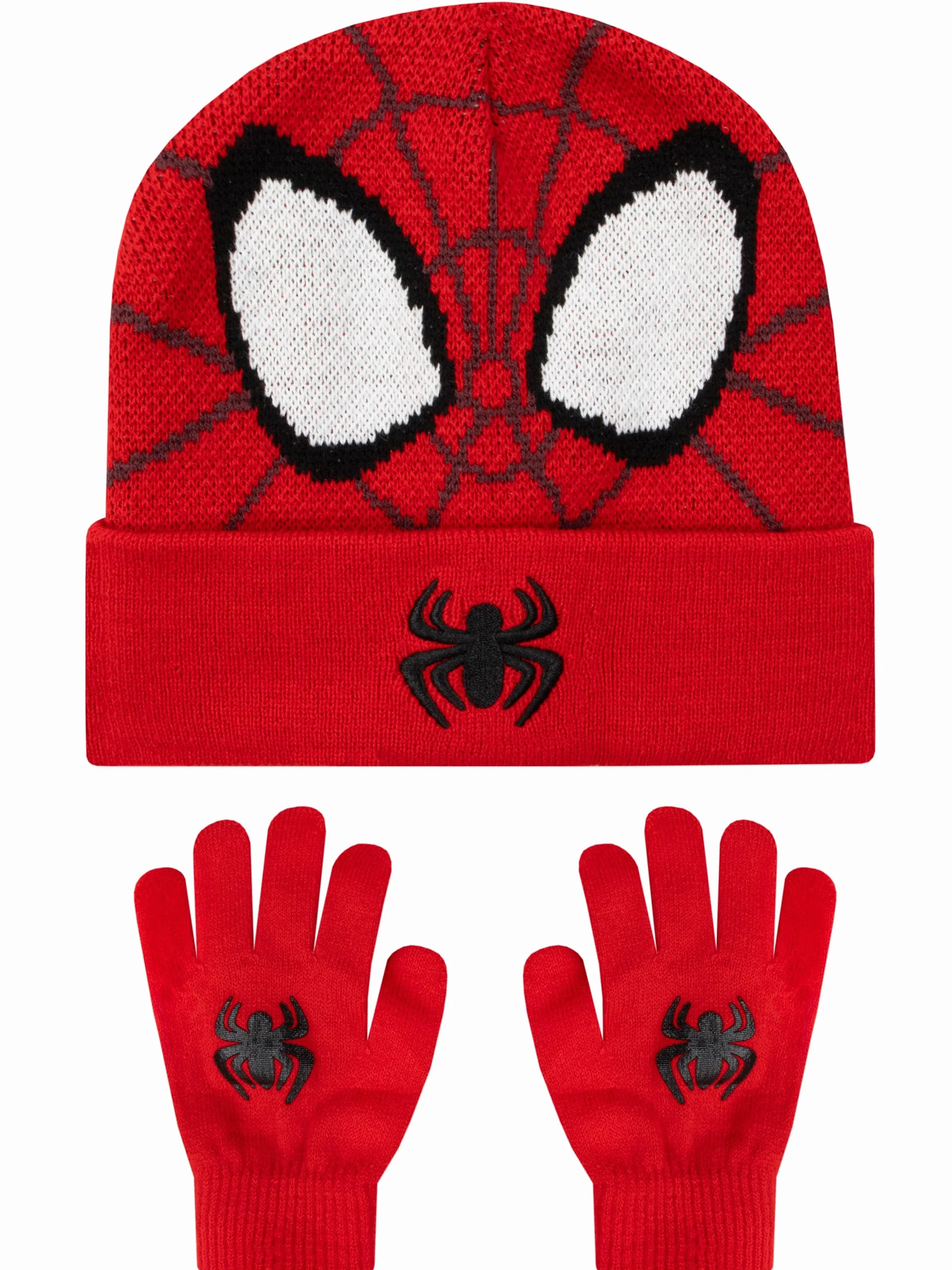 Marvel Set Guanti E Cappellino Bambino Spiderman, Set Guanti Invernali E Cappello Spidey, Cappello Spiderman Bambino, Taglia Unica Rosso
