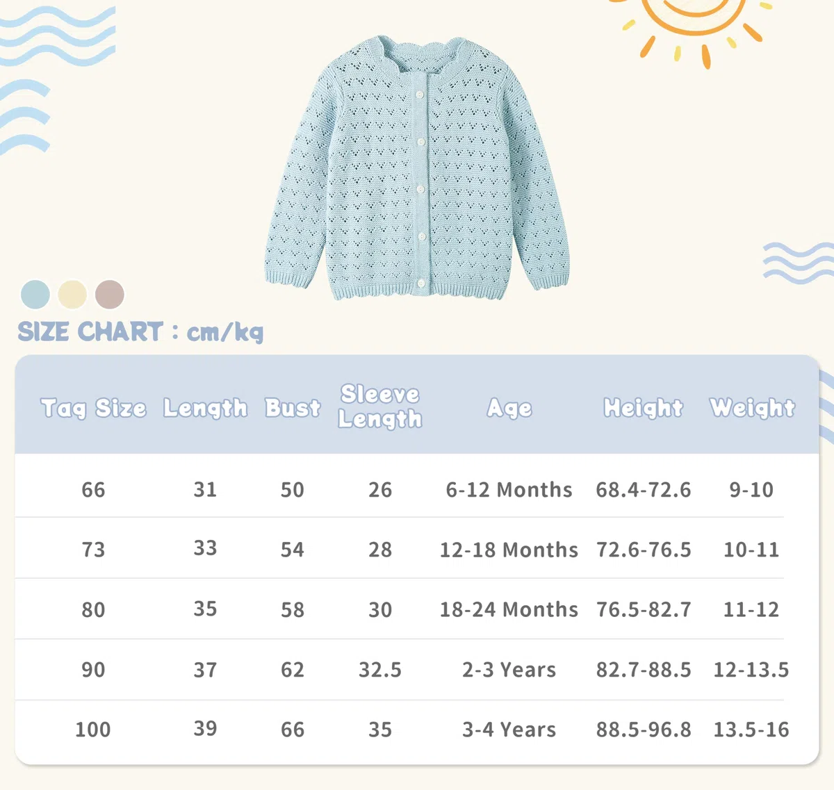 Miipat Bambino Ragazza Cardigan Maniche Lunghe Pulsante Solido Colore Maglieria Maglione per Bambina Casual Vestiti Bambini Neonato