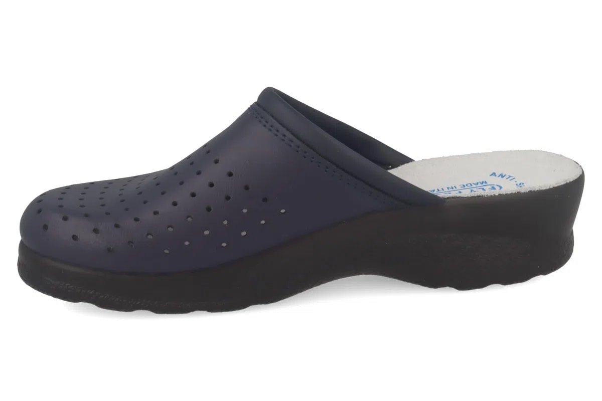 Fly Flot | Woman Professional, Zoccoli Sanitari Donna, Ciabatta con Tomaia in Pelle Forata, Sottopiede in Pelle Scamosciato