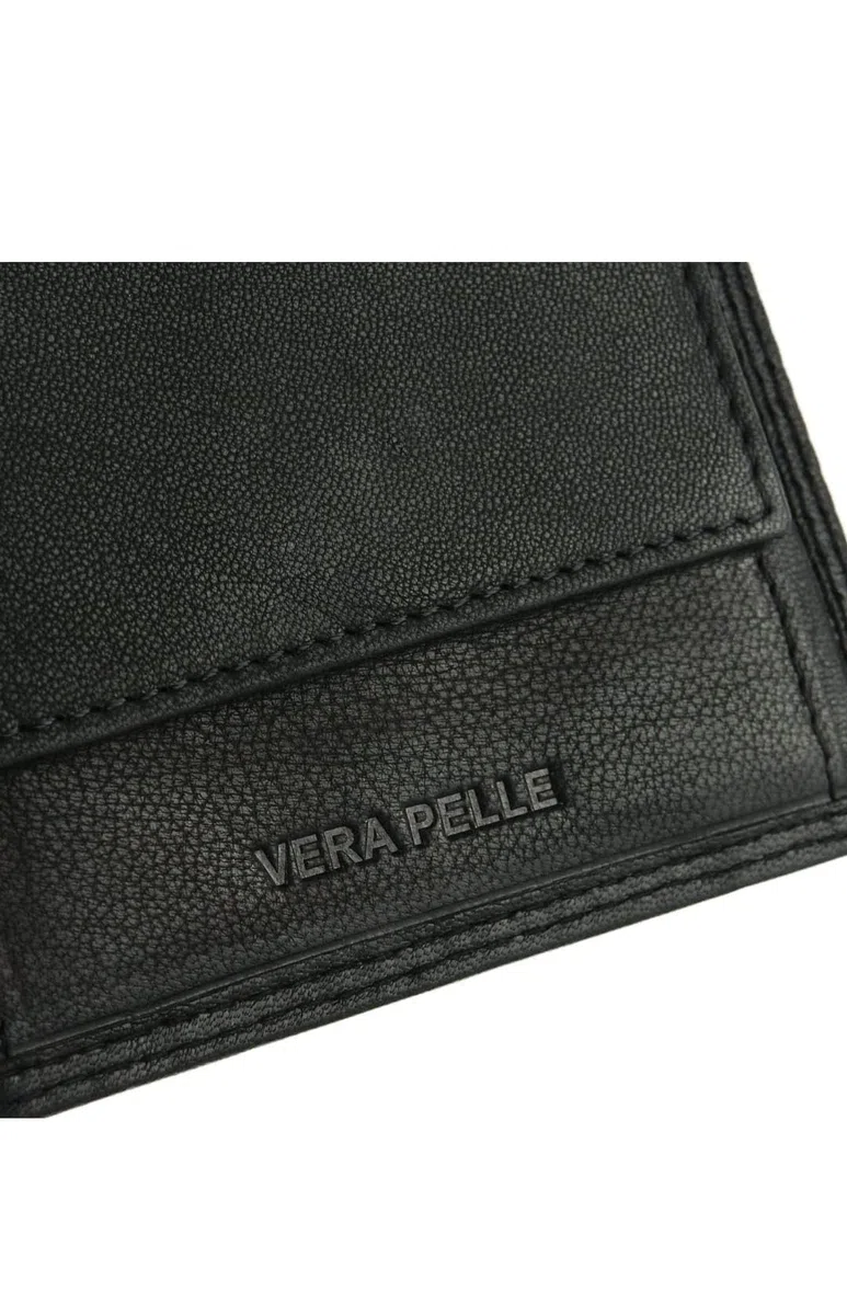 COVERI COLLECTION Portafoglio Uomo in Vera Pelle – Elegante e Resistente – Porta Carte, Documenti e Banconote – Confezione Regalo. (Nero)