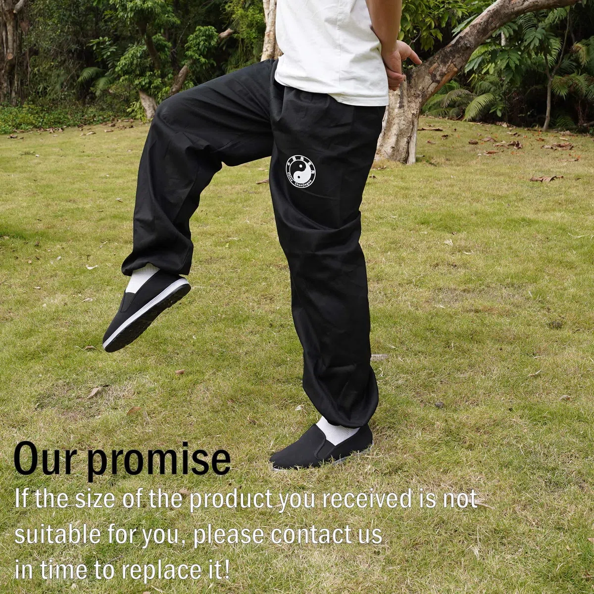 Pantaloni Tai Chi, Wing Chun, Arti Marziali e Pantaloni Larghi da Allenamento Kung Fu Unisex Abbigliamento per Arti Marziali Antirughe Adatto a Tutte Le Stagioni | Regalo Sport Wristband