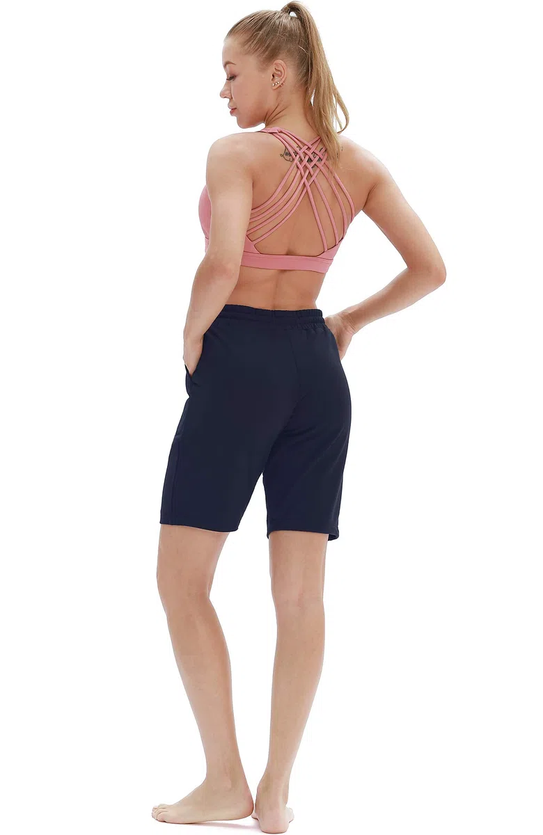 icyzone Pantaloncini Sportivi Donna Bermuda con Tasche Traspirante Shorts Sportivi Donna per Running Fitness Palestra