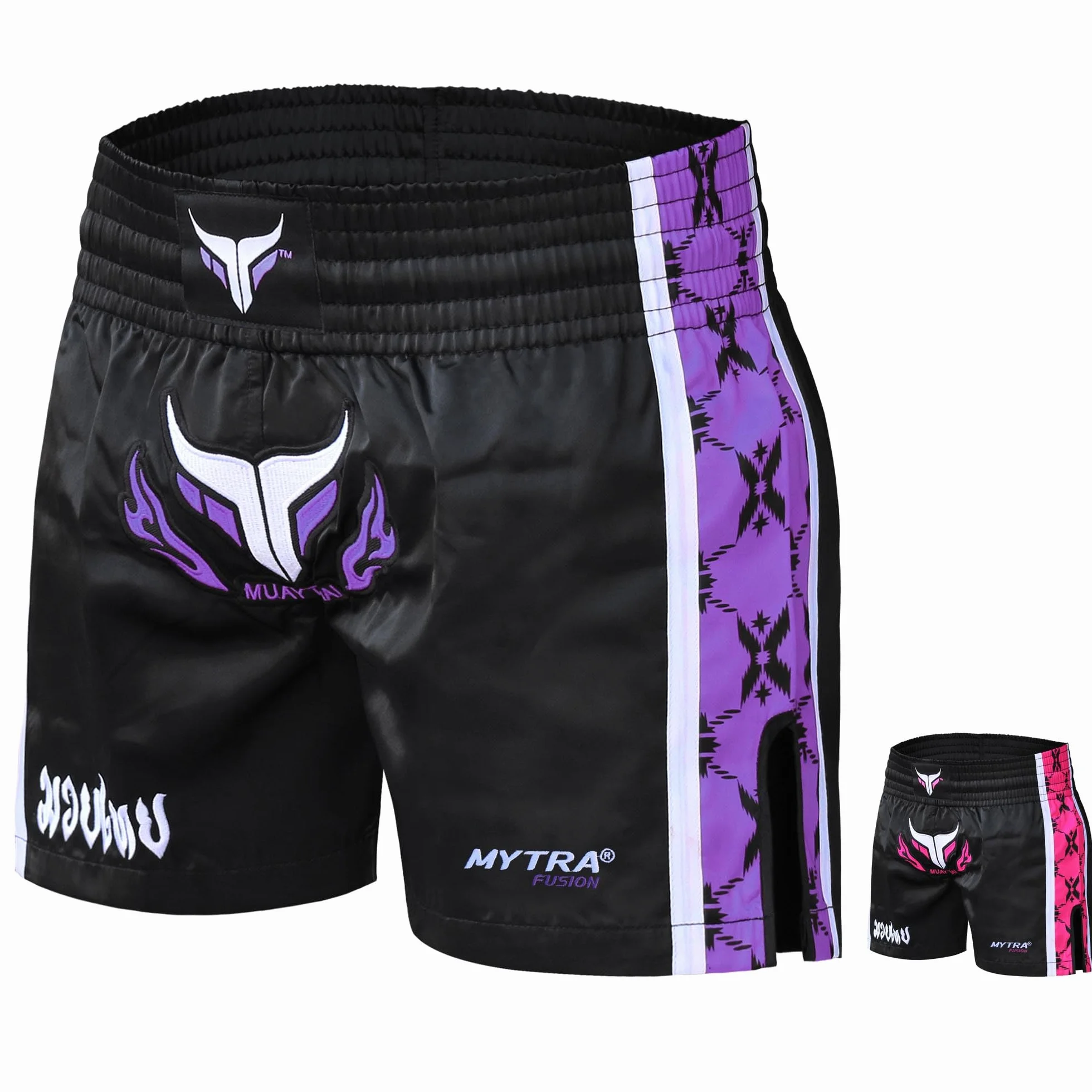 Mytra Fusion Pantaloncini Muay Thai da Donna – vestibilità Slim, Lunghezza Corta, Pantaloncini da Gabbia per Donna, MMA, Kickboxing, Allenamento, Lotta e Arti Marziali