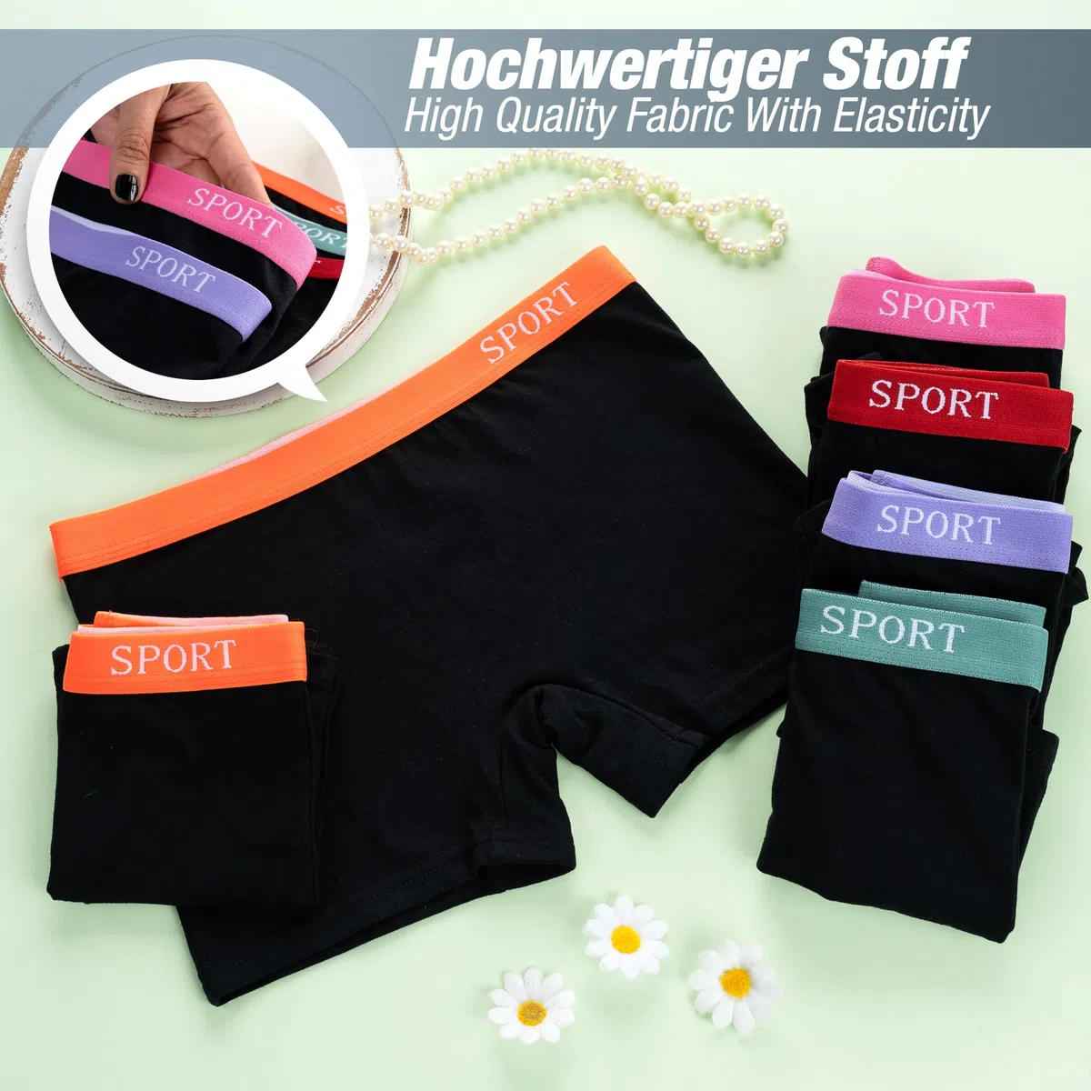 LOREZA® Mutandine da Bambina in Cotone - Modello Boxer - Stile Hipster - 2-15 Anni