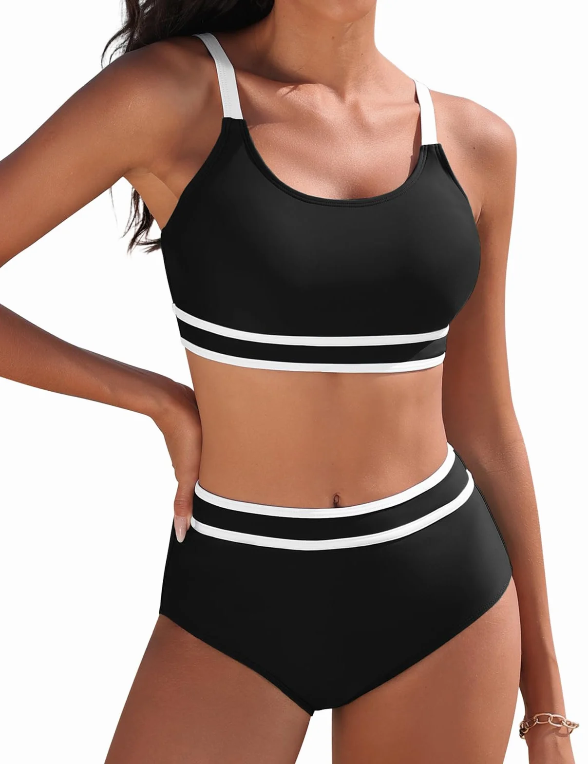 Tuopuda Costume Donna Due Pezzi Push Up Imbottito Reggiseno Costumi da Bagno Bikini Mare a Spiaggia Piscina Curvy Swimwear Regolabile