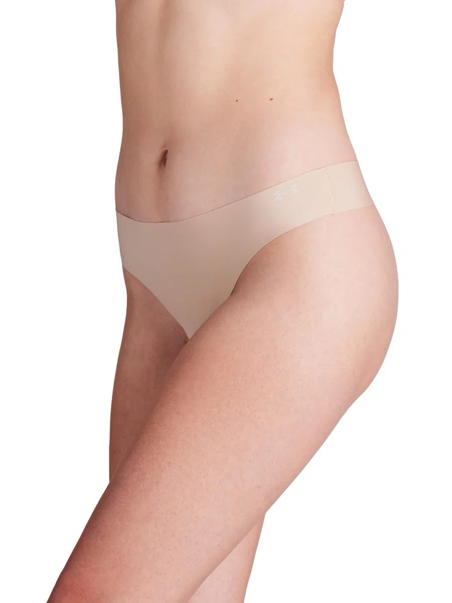 Under Armour Women's Underwear Pure Stretch No Show Thong Pant, 3 Pack Solid Thong Panties Donna (Pacco da 3)