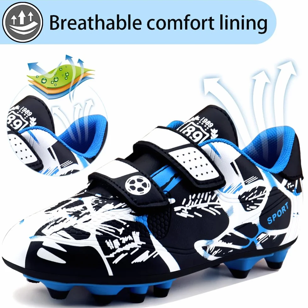 Scarpe da Calcio Ragazzi Ragazze Scarpe da Calcio Bambini Scarpe da Allenamento Antiscivolo per Esterni Unisex Sneakers 28-37