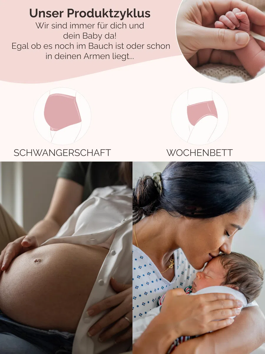 Herzmutter Mutande Premaman Cotone - Oeko Tex 100 - Set da 3 - Gravidanza - Mutandine Premaman - Slip maternità - 5730
