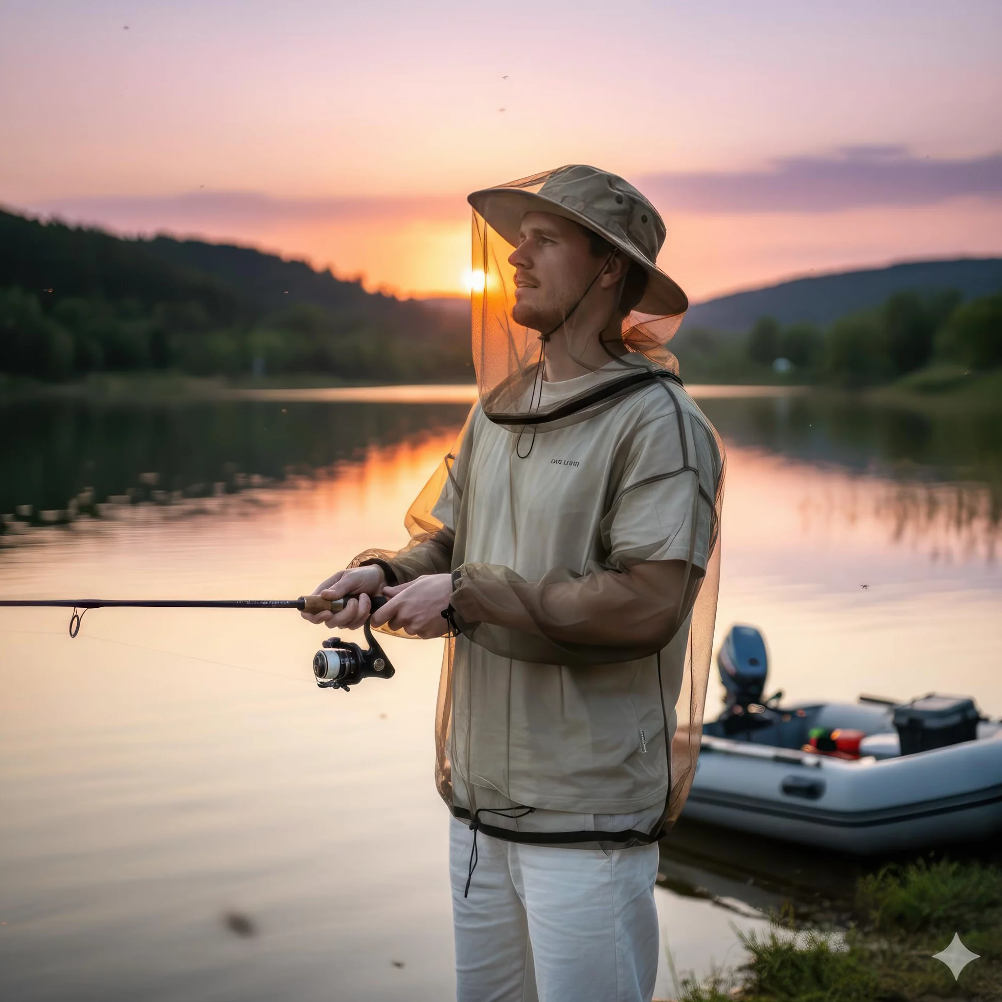 Universal Backpackers Giacca Zanzariera Anti-Insetti – Cappuccio con Cerniera – Giacca in Rete Leggera & Traspirante per Uomini e Donne per Esterni, Campeggio, Pesca, Escursioni