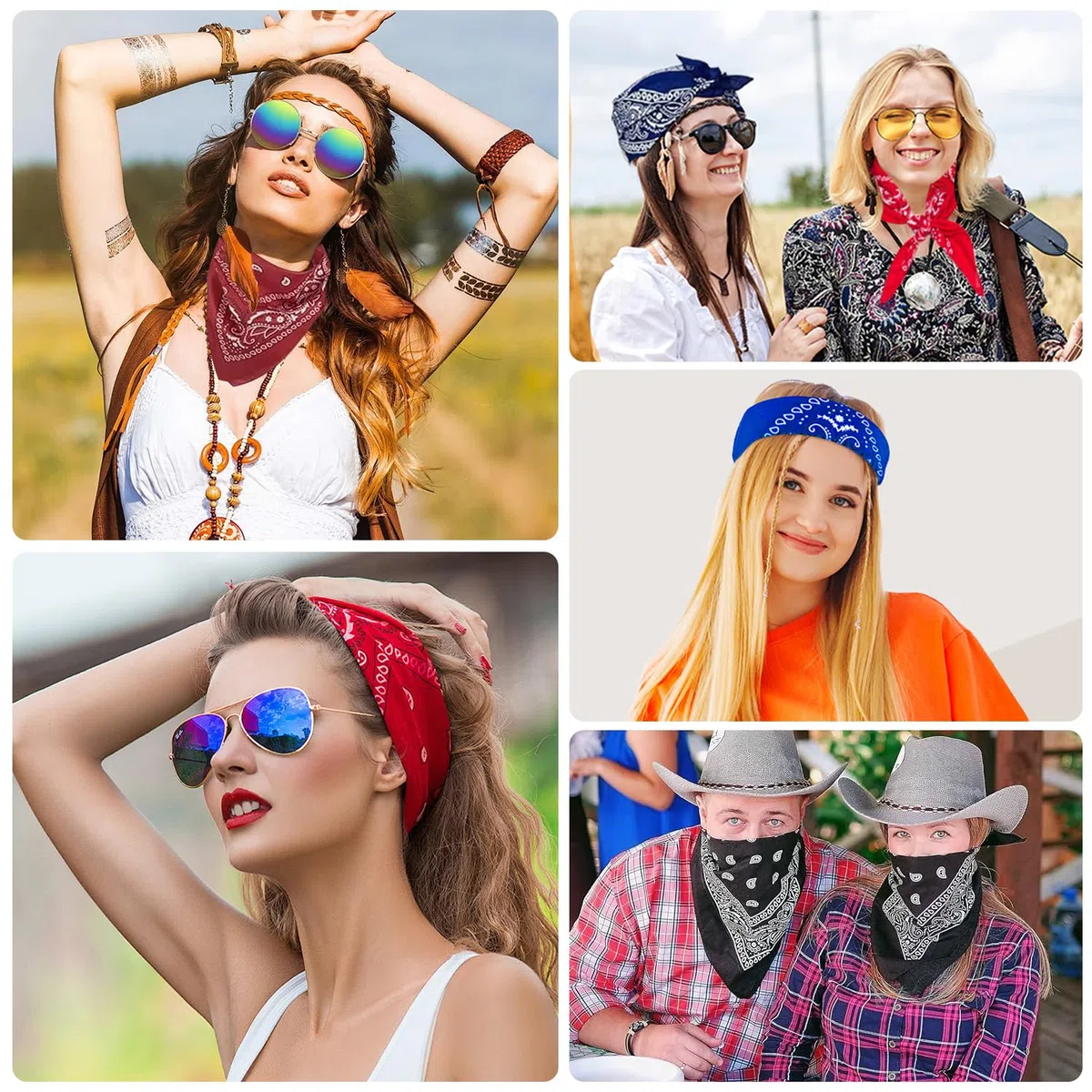 23 Pezzi Bandana Cotone 54x54cm – Bandane Colorate per Donna Uomo Bambina Bambino, Foulard Mare Capelli, Bandana Rossa Blu Rosa Unisex