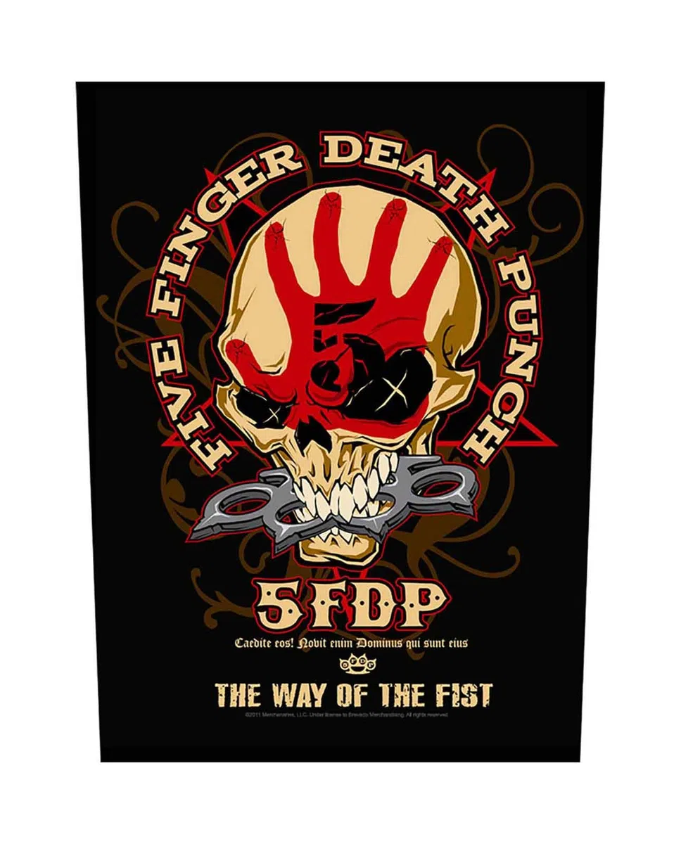Five Finger Death Punch Patch Indietro Way Of The Fist Logo Ufficiale 36Cm X Size One Size