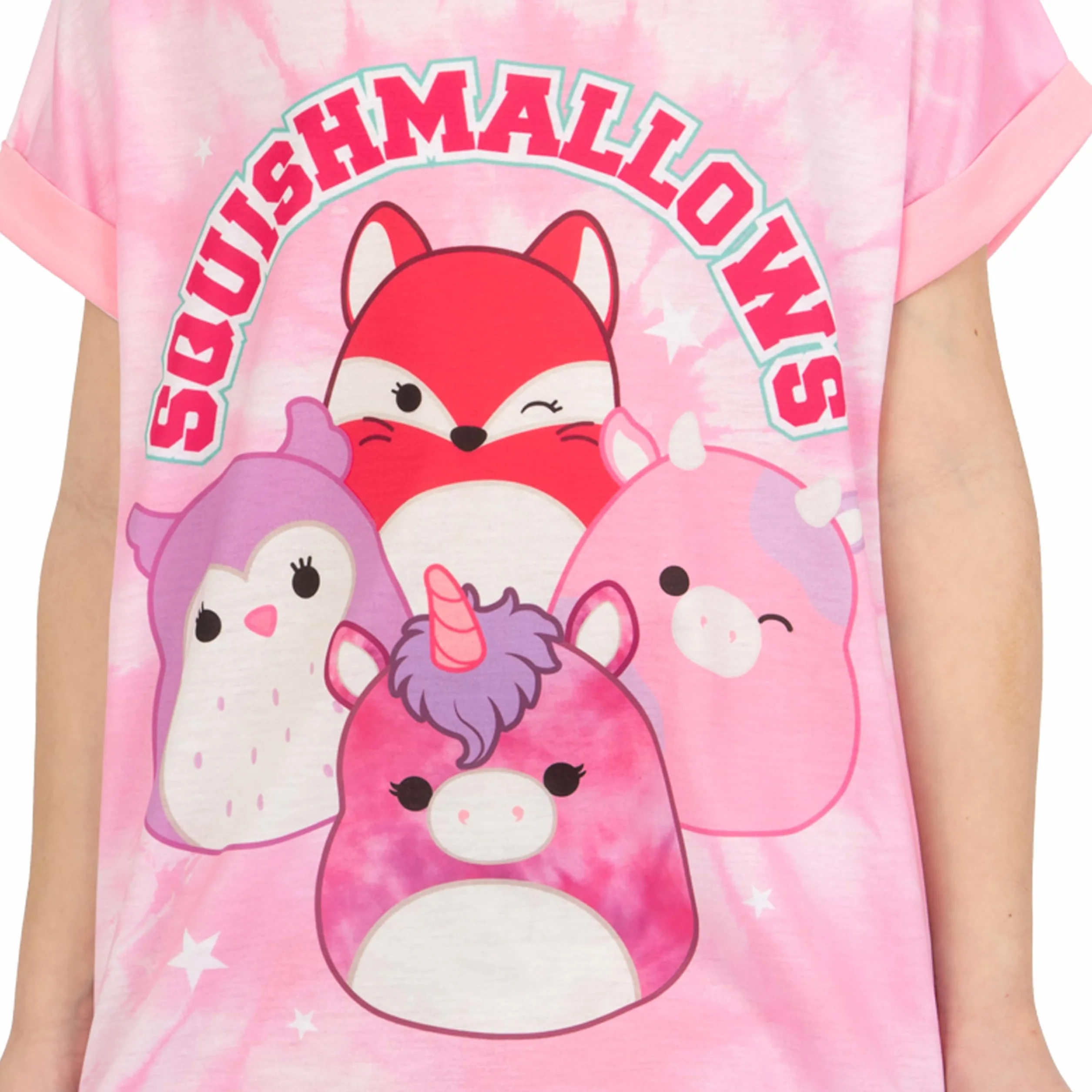 Squishmallows Camicia da Notte, Camicia da Notte Bambina, Pigiama Bambina Tye-Dye