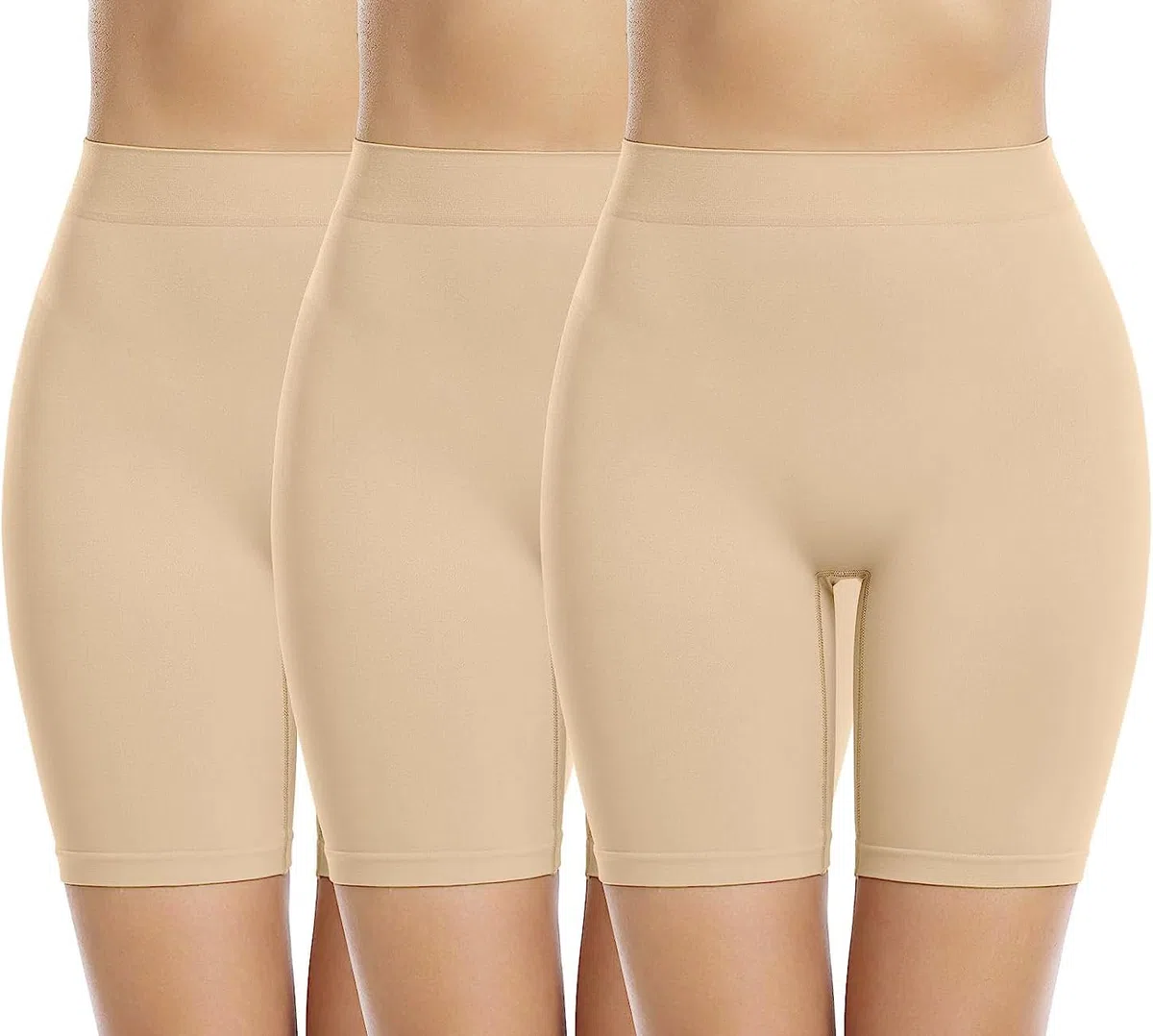 Memoryee 3 Pezzi Pantaloncini Sottogonna Donna Anti Sfregamento Elastiche Vita Alta Senza Boxer Shorts Leggings per Yoga e Ciclista