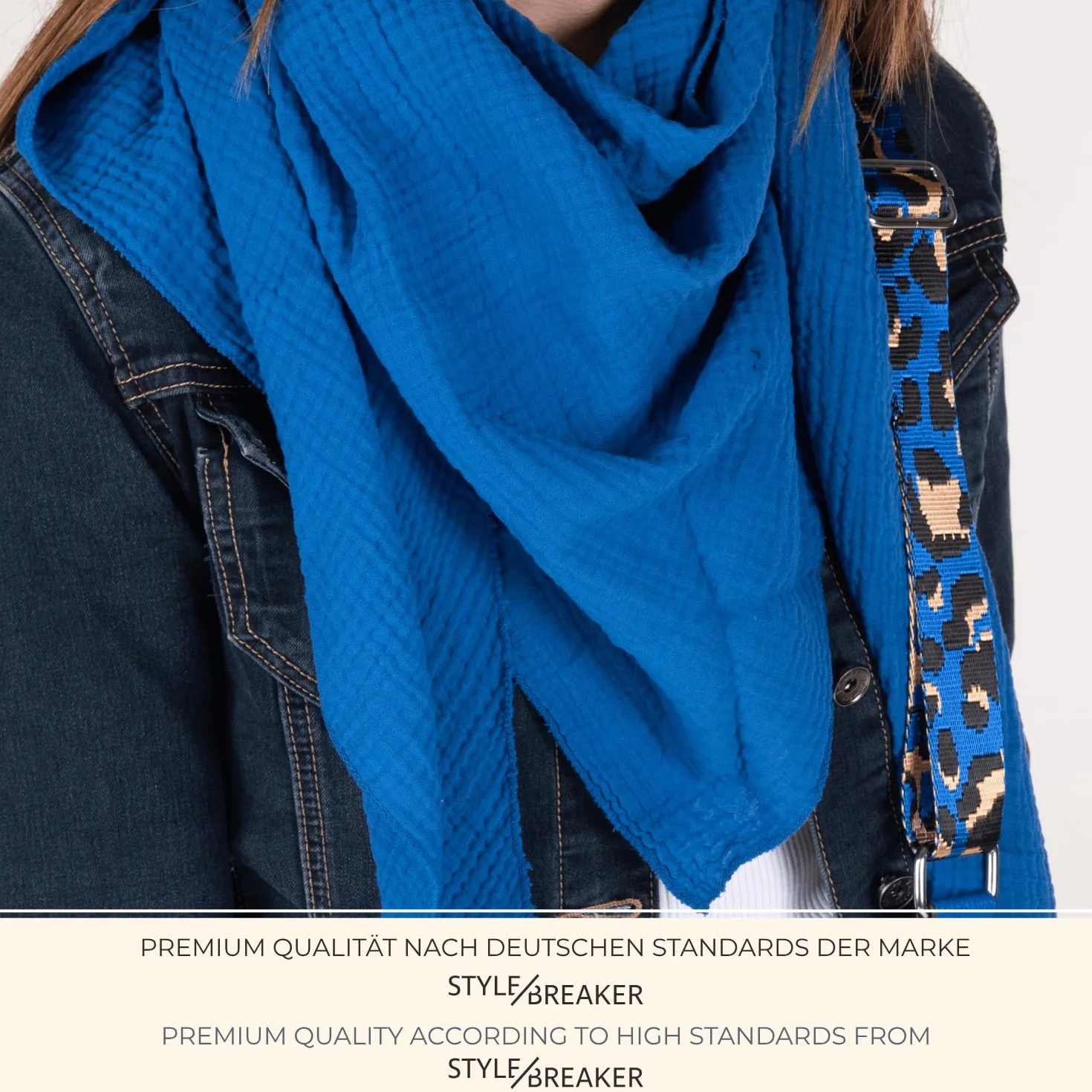 styleBREAKER foulard triangolare in mussola da donna in 100% cotone | foulard tinta unita morbido e leggero | sciarpa alla moda per tutte le stagioni - Made in Italy, 196 x 84 cm