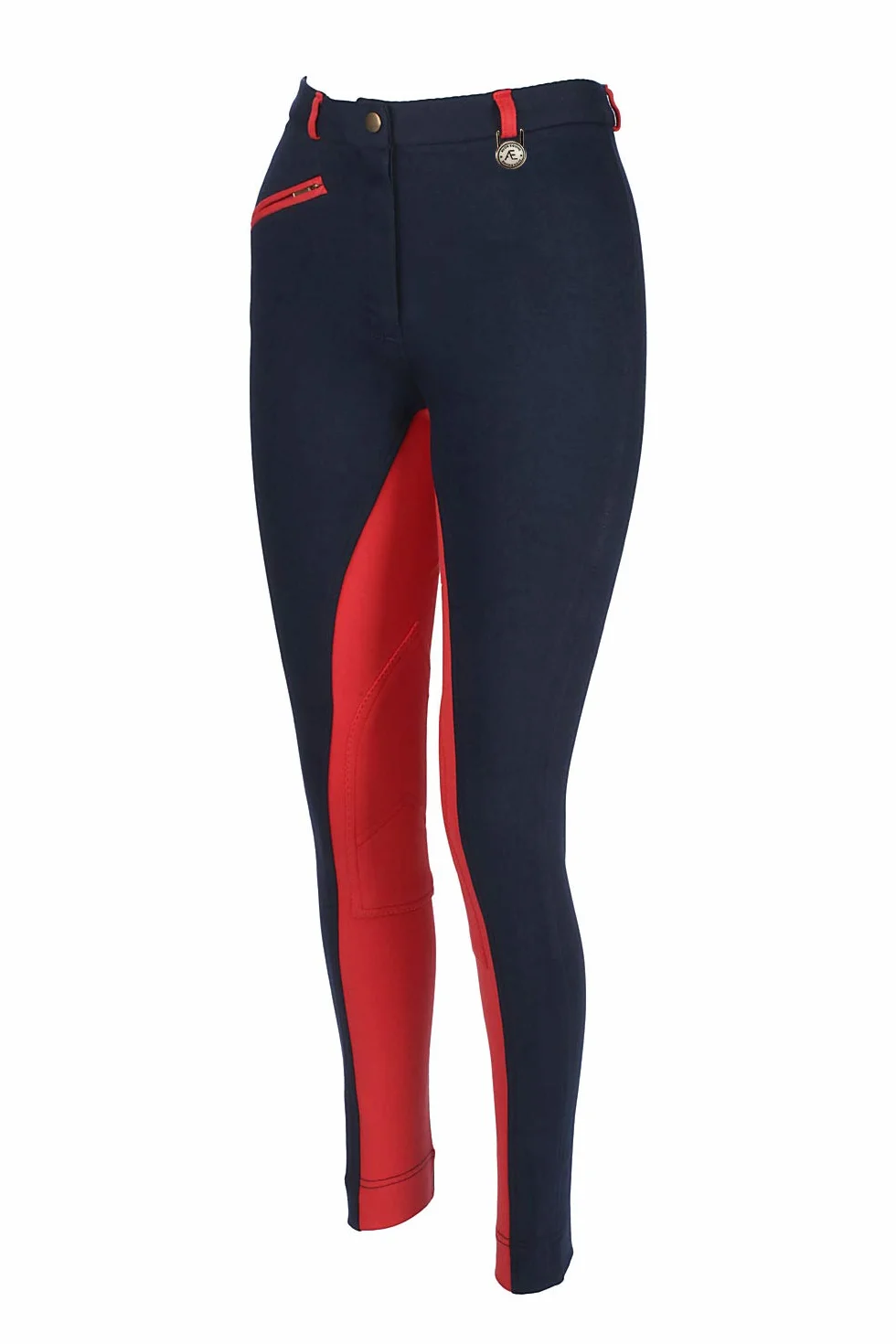 Bambini Corsa Pantaloni da Equitazione Boy/Bambine Morbido Elastico Jods jodphurs Blu Scuro con Rossa da Sconto Animale Domestico Accessori