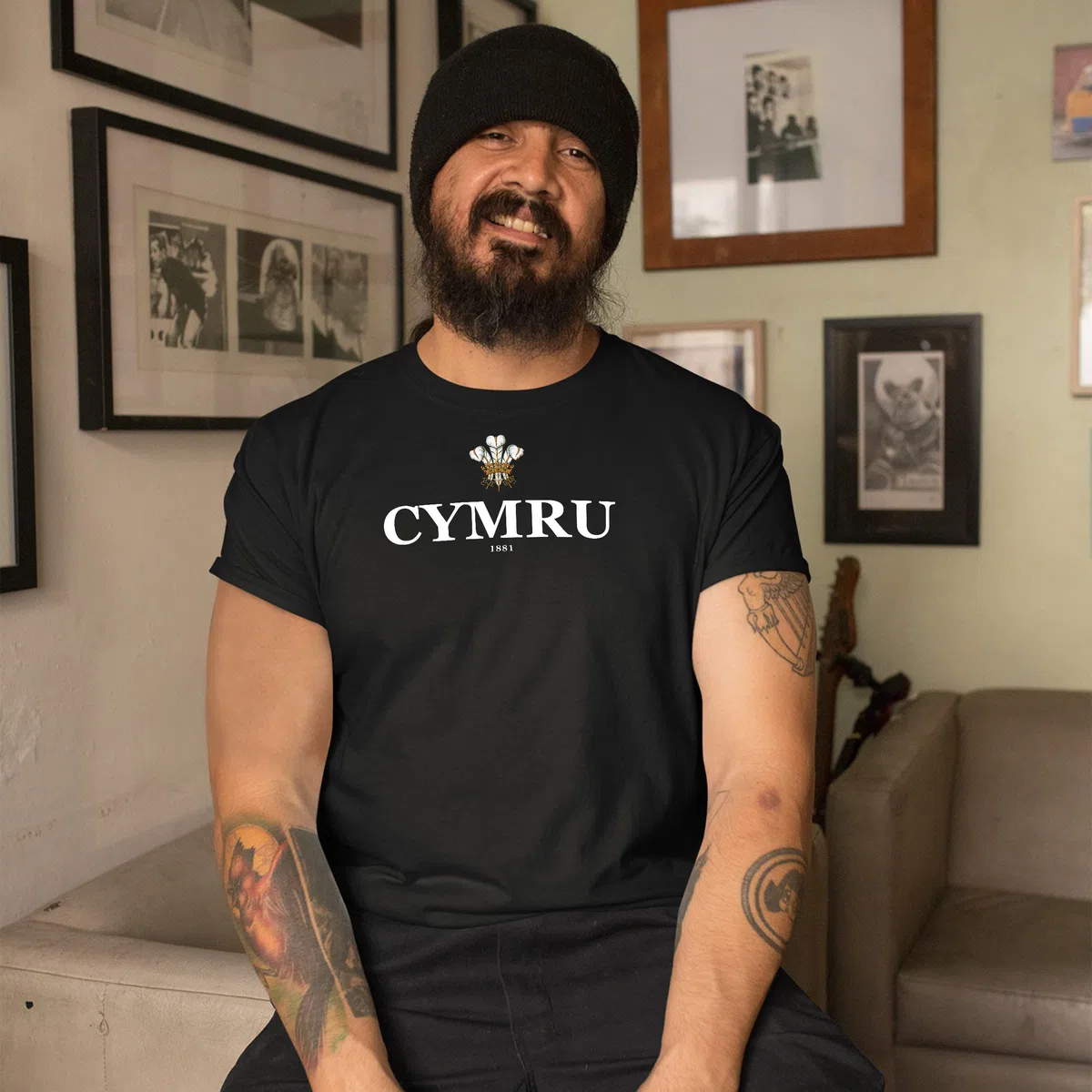 Cymru - Maglietta da uomo, da rugby, motivo: Principe di Galles Nazioni Galles