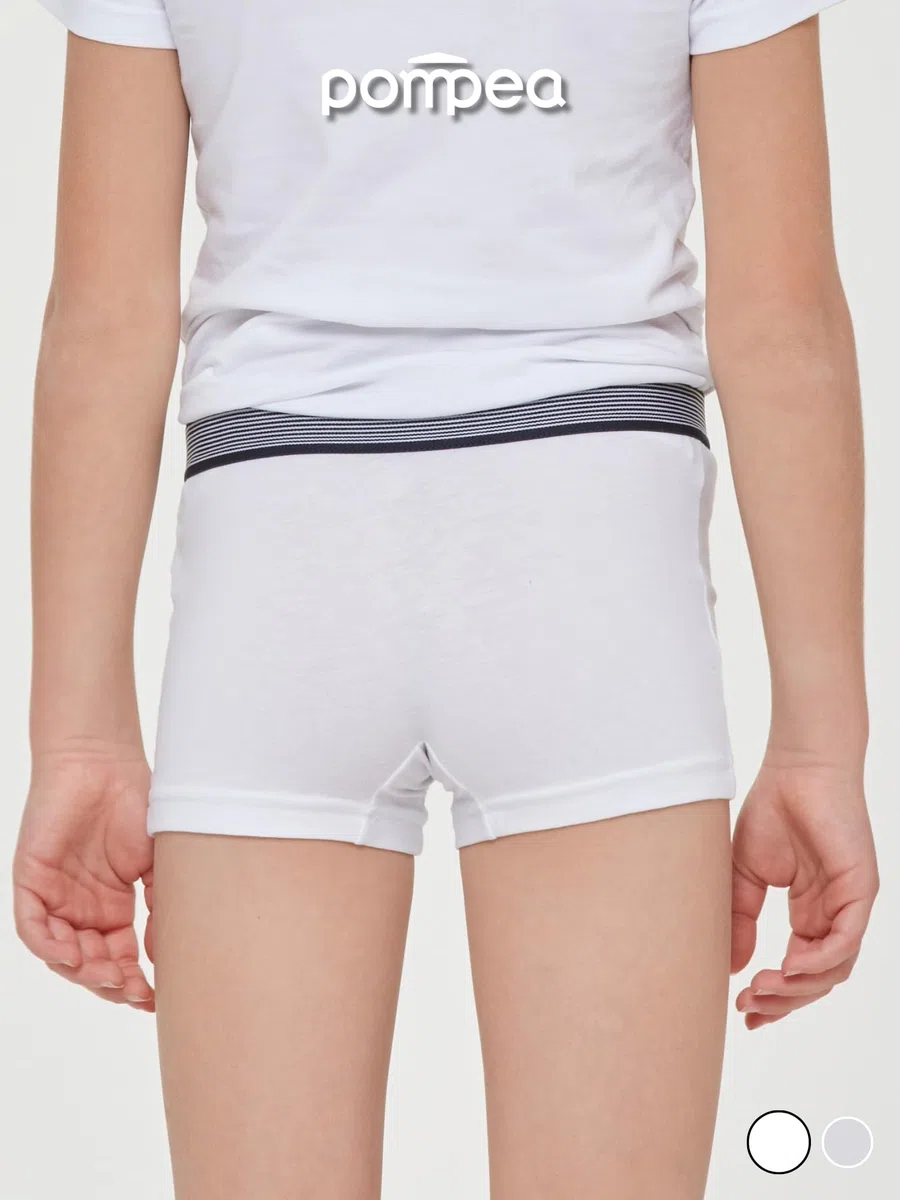 POMPEA 6 Pezzi Boxer Bambino in Cotone, Mutande per Bambini in Tessuto Jersey con Cinturino Elastico a Righe