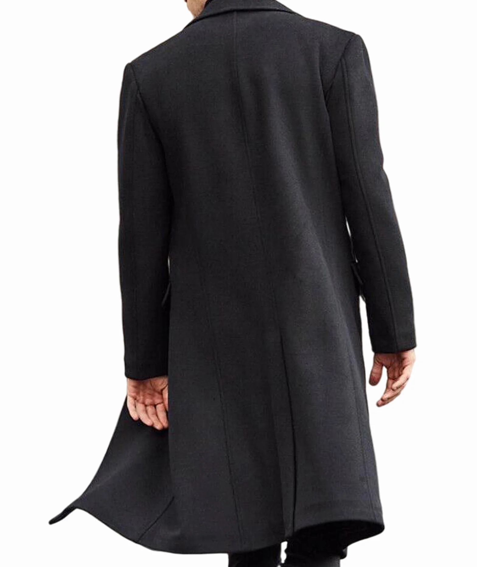ECDAHICC Uomo Casual Slim Fit Cappotto di lana Giacca Lunga Collo Tacca Trench Monopetto Cappotto Inverno Caldo Capispalla