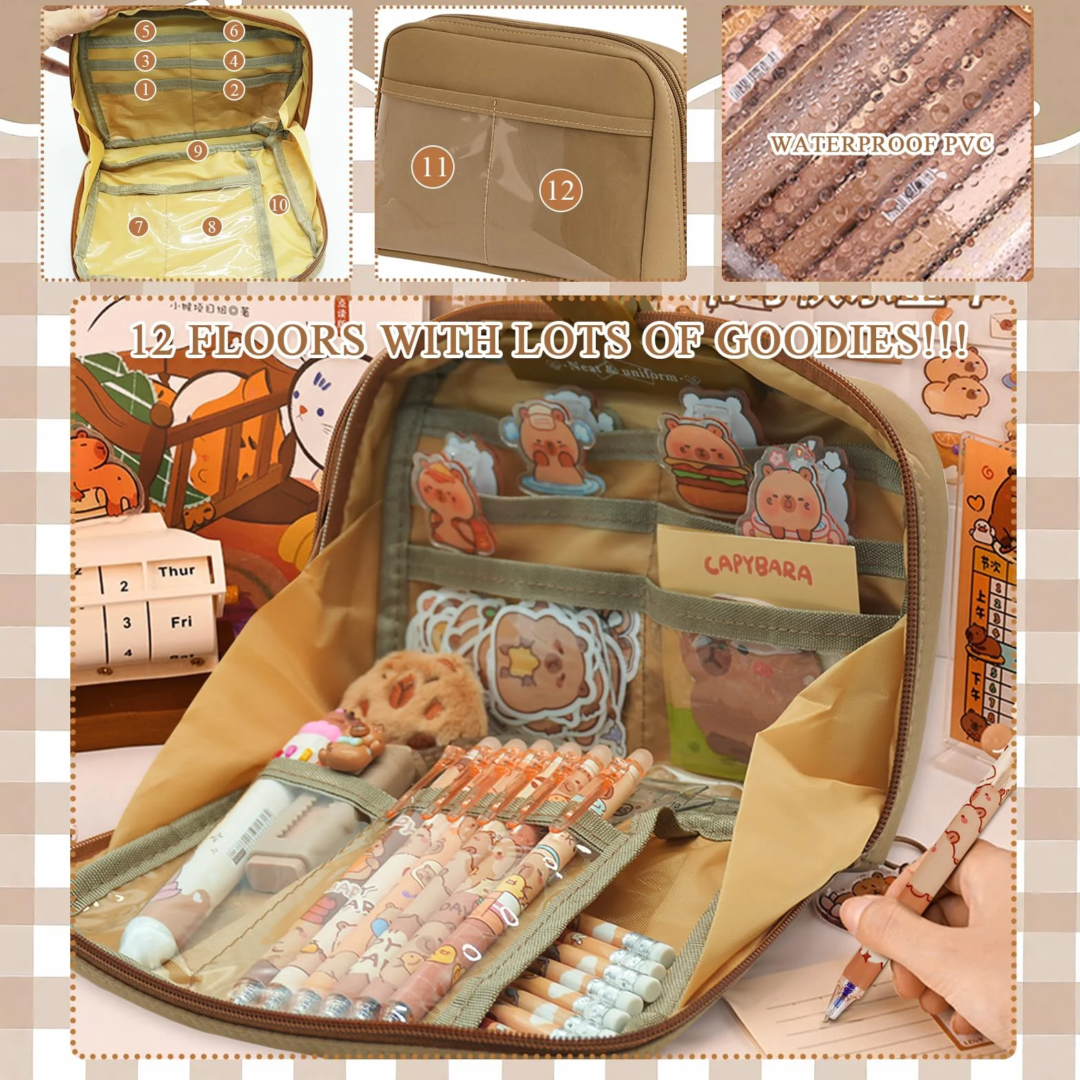 81 Pièces Set di Cancelleria, Astuccio con Accessori, Set Cancelleria, Astuccio Grande, Grazioso di CAncelleria per Ufficio/Scuola/Studenti/Bambini