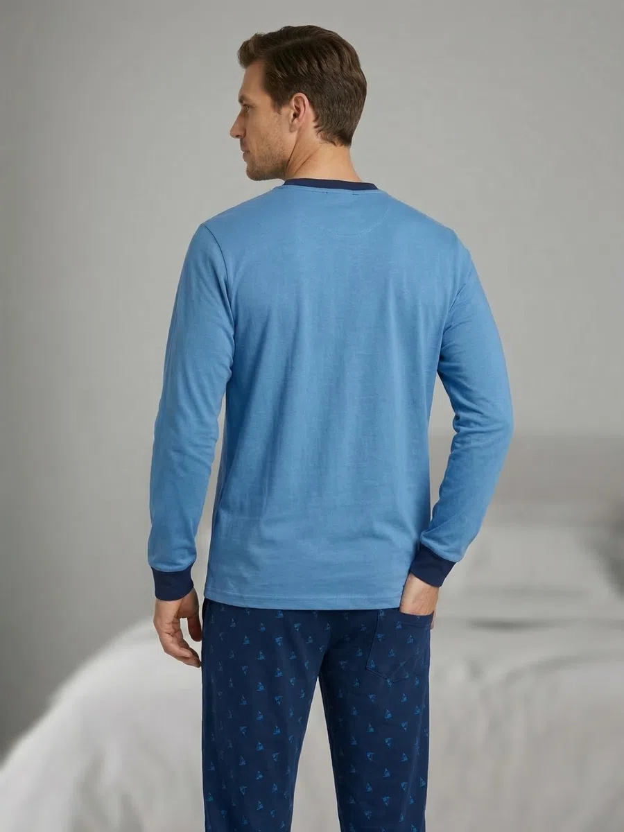 o-day Defonseca Pigiama Uomo Cotone Leggero Lungo Primaverile M-XXL