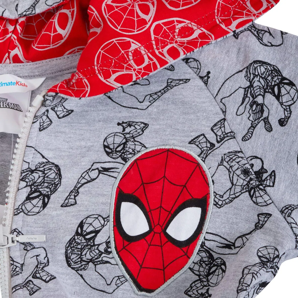 Marvel Spiderman Felpa con cappuccio per bambini, Avengers, con cerniera