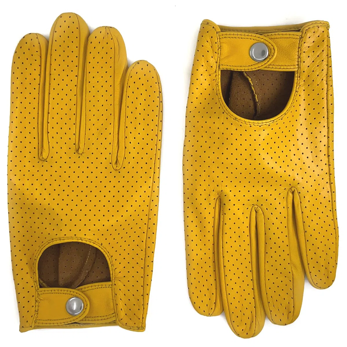 Guanti da guida in pelle di pecora 100% morbida da uomo con mesh e touch screen
