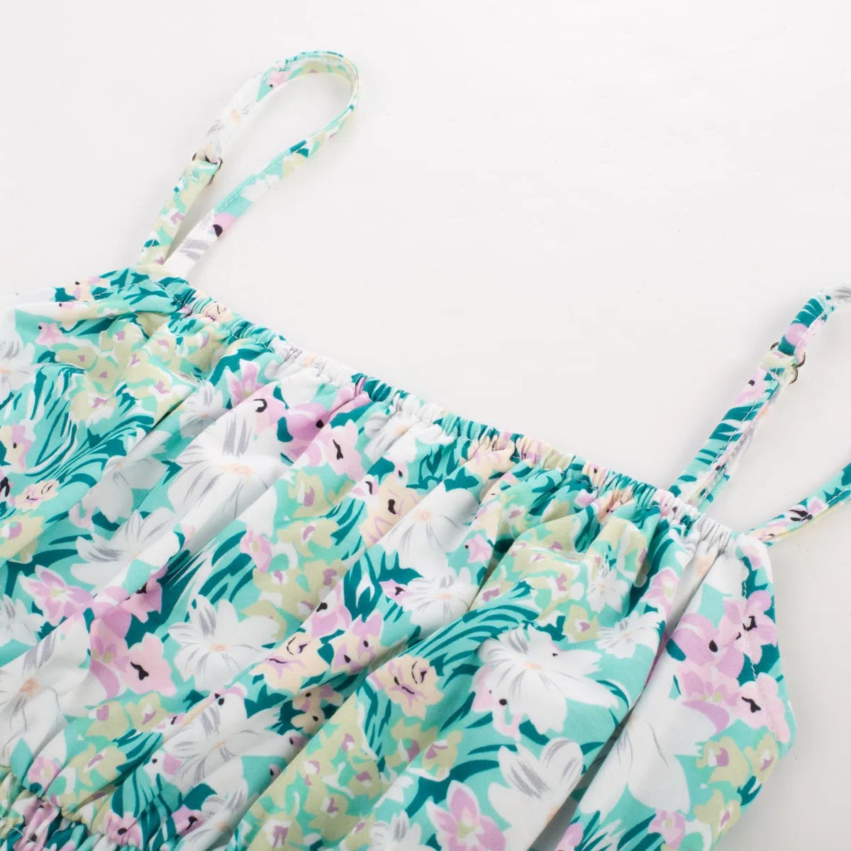 GRACE KARIN Vestito Donna Pieghe A-Line a Senza Manica Stampata Floreale Spalle Sottile