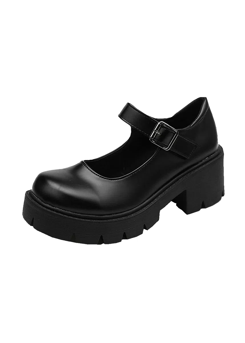 Piattaforma da Donna Mary Janes Scarpe Sweet Toe Caviglia Lolita Piattaforma Gotica Scarpe con décolleté Scarpe con Plateau Grosse Scarpe Eleganti in Pelle Verniciata