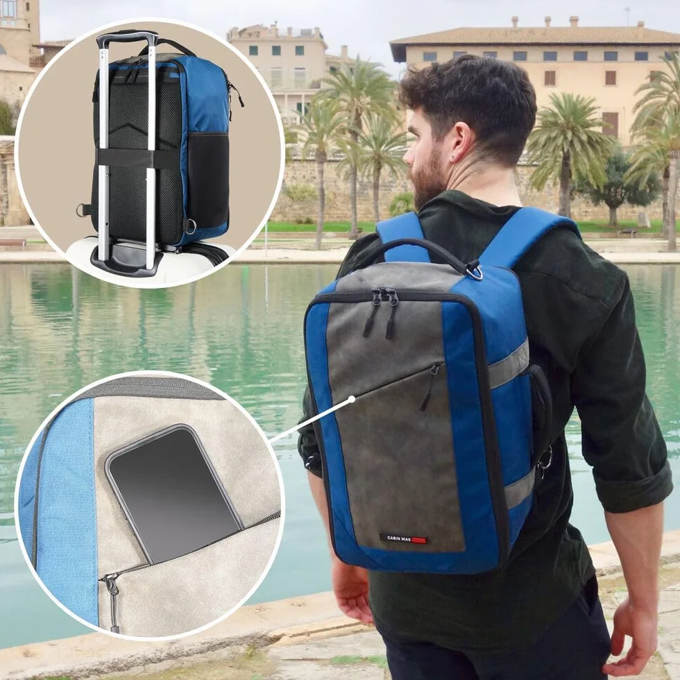 Cabin Max Zaino Viaggio, Zaino Ryanair 40x20x25, Zaini, Zaino Bagaglio a Mano 40x20x25 Ryanair, Zaino Aereo Ideale borsa per Voli Low Cost Easyjet, Wizz Air (Manhattan 20L Travel Bag)