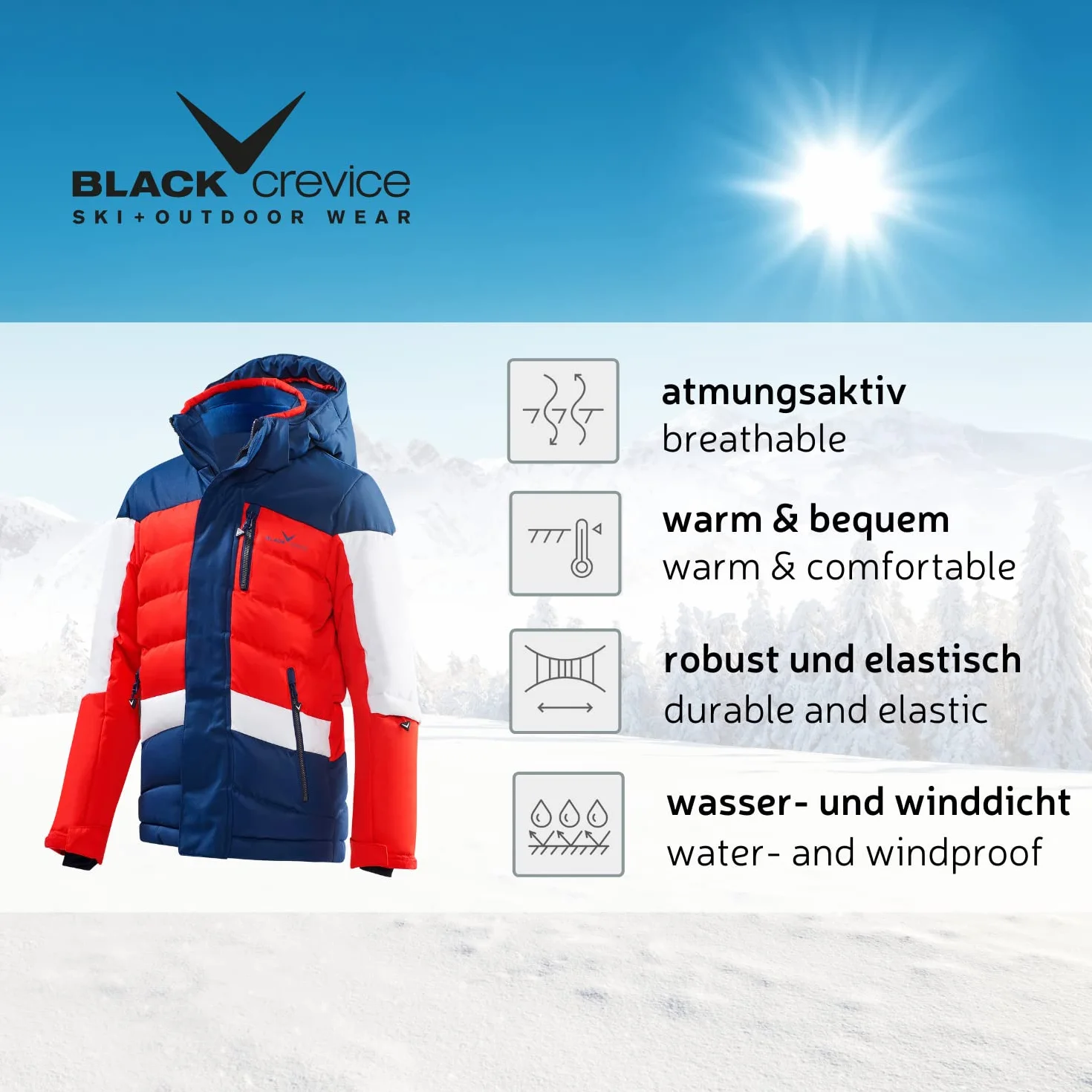 Black Crevice Unisex - Bambini E Ragazzi Giacca da sci Unisex - Bambini e ragazzi