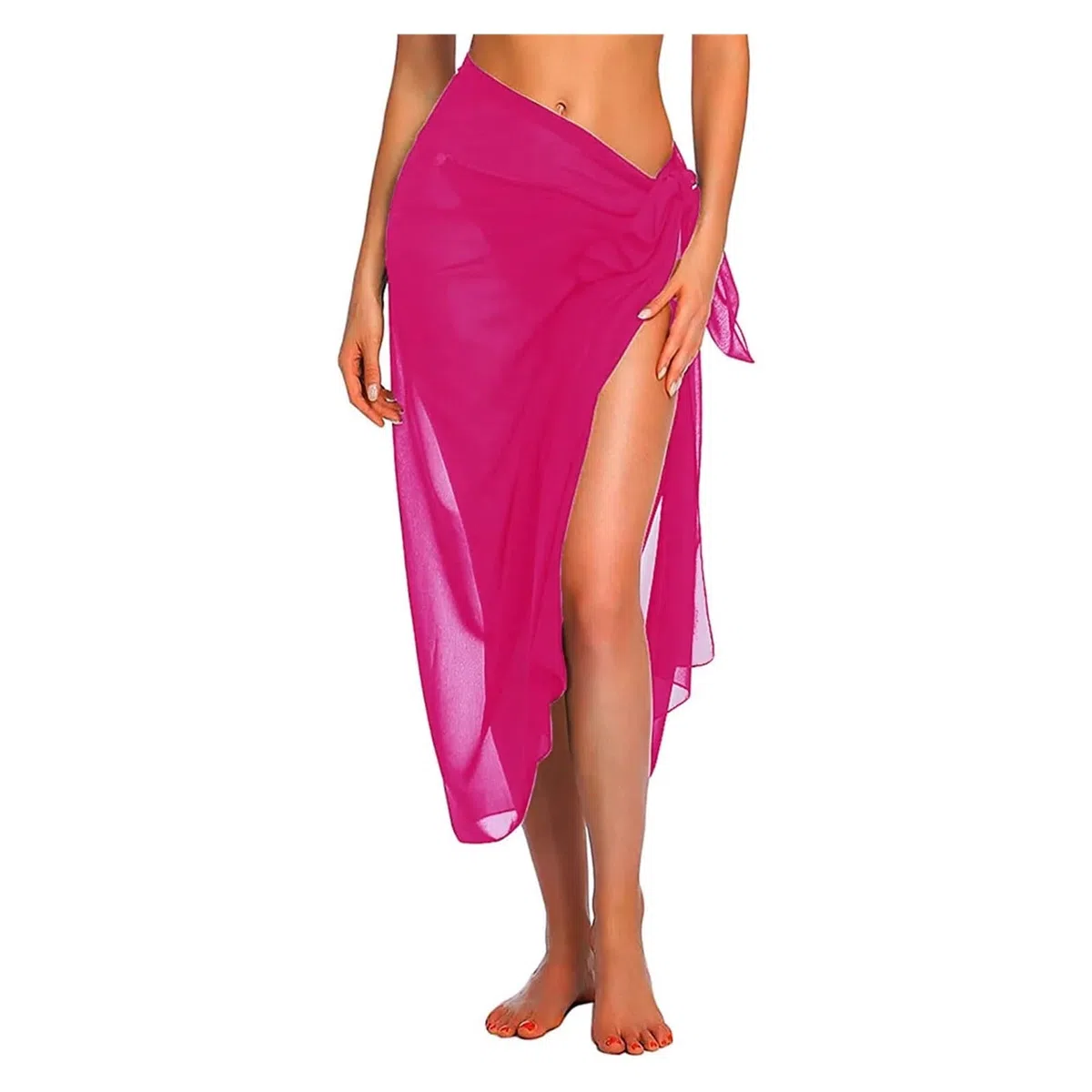 Gonna Copricostume Donna Copricostume da Spiaggia, Pareo Lungo e Corto da Donna, Copricostume da Spiaggia, Bikini, Gonna Corta Trasparente, Sciarpa for Copricostume da Bagno(Rose-Long)