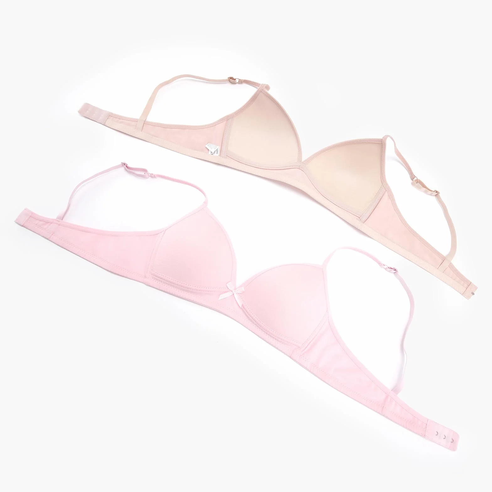 Reggiseno da bambina, in cotone, senza ferretto, tinta unita, spalline regolabili, coppa A