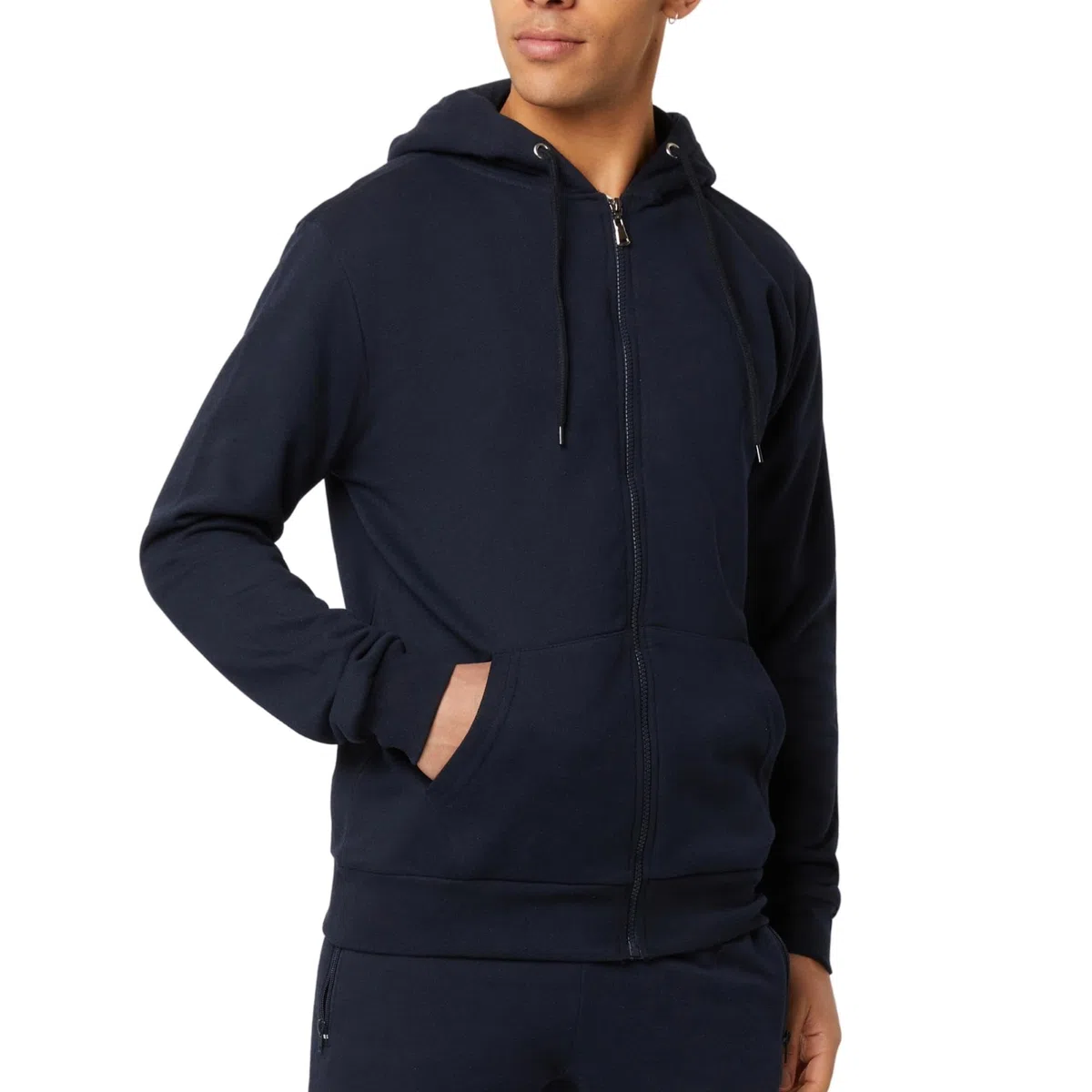 FM London, Felpa da Uomo con Cappuccio e Zip e Fodera in Pile