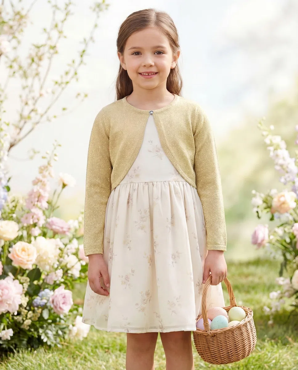 BlackButterfly Bambini Manica Lunga Scintillante Bolero Ragazze Cardigan