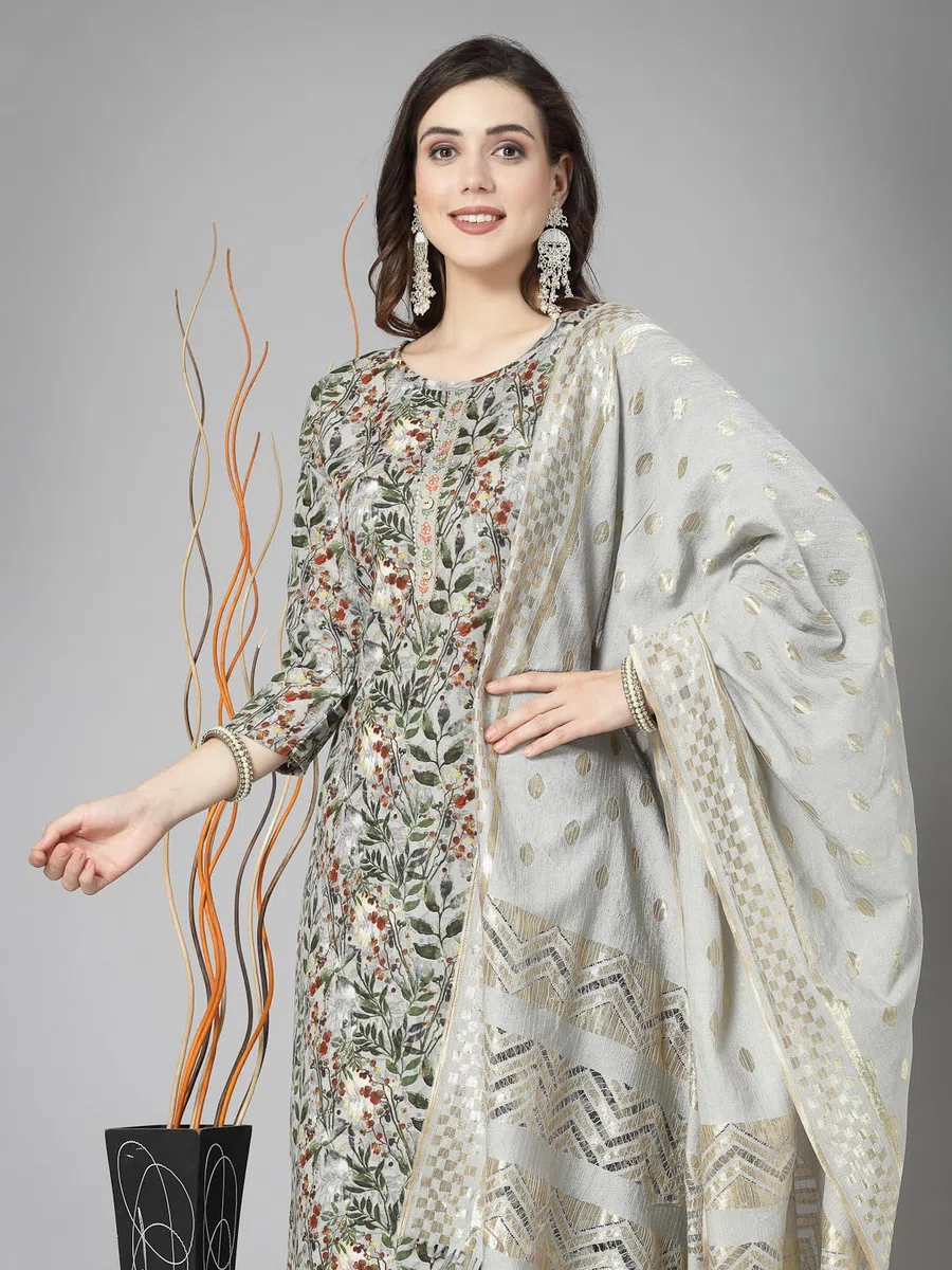 Stylum Dupatta - Set da donna con pantaloni corti dritti in misto cotone, stampa floreale