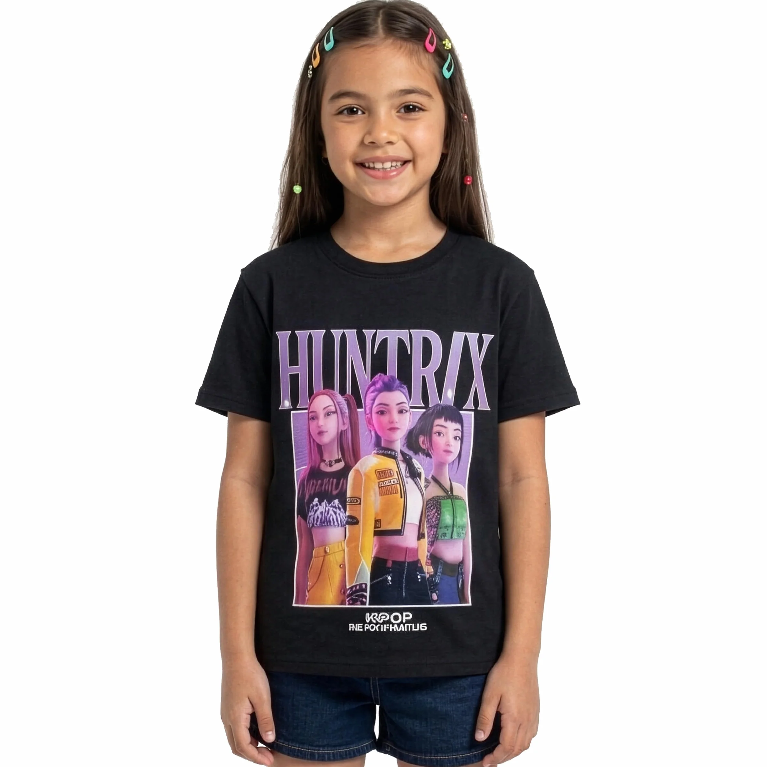 KPop Demon Hunters Tshirt, Huntrix T Shirt a Maniche Corte, Top Ragazza Estivo