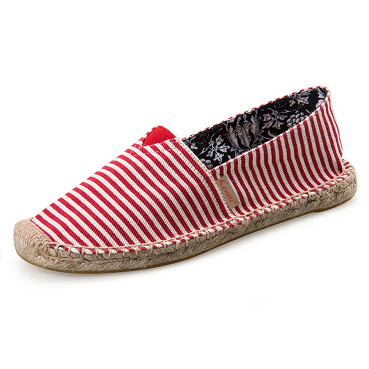 Donna Striscia Multicolore Piatto Espadrillas