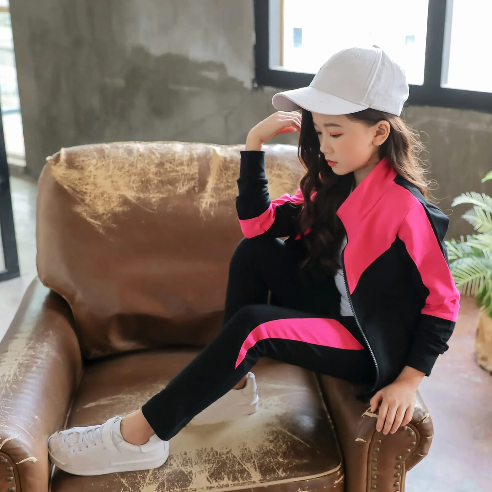 amropi Completo da Tuta Ragazze Felpa a Maniche Lunghe e Jogging Pantaloni Sportiva Set per 3-10 Anni