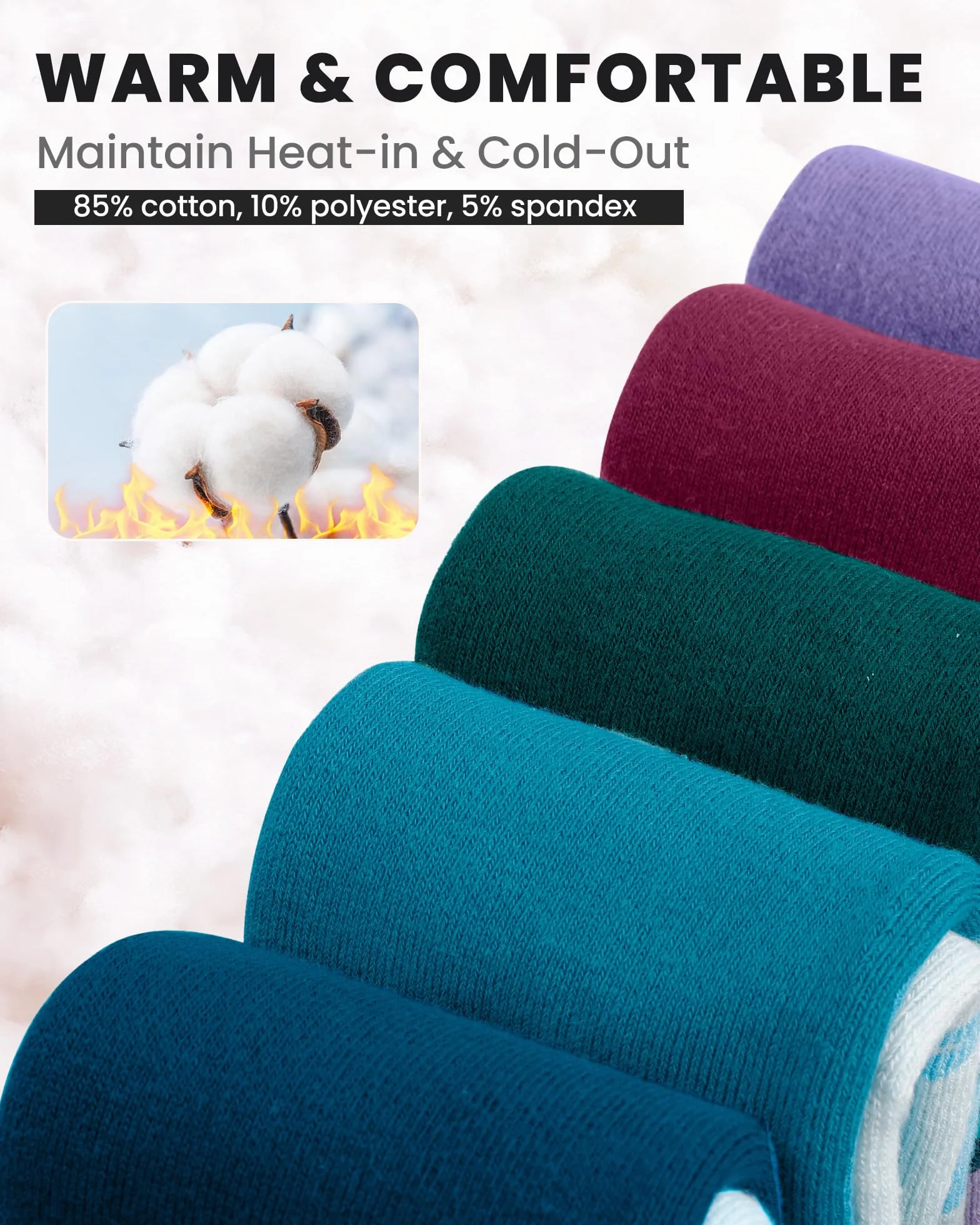 OutdoorMaster 2 Paia Calze da Sci per Donna, Calze Termiche Invernali da Snowboard Traspiranti Termico per Sport All'aria aperta con Sopra il Polpaccio Design/Polsini Antiscivolo