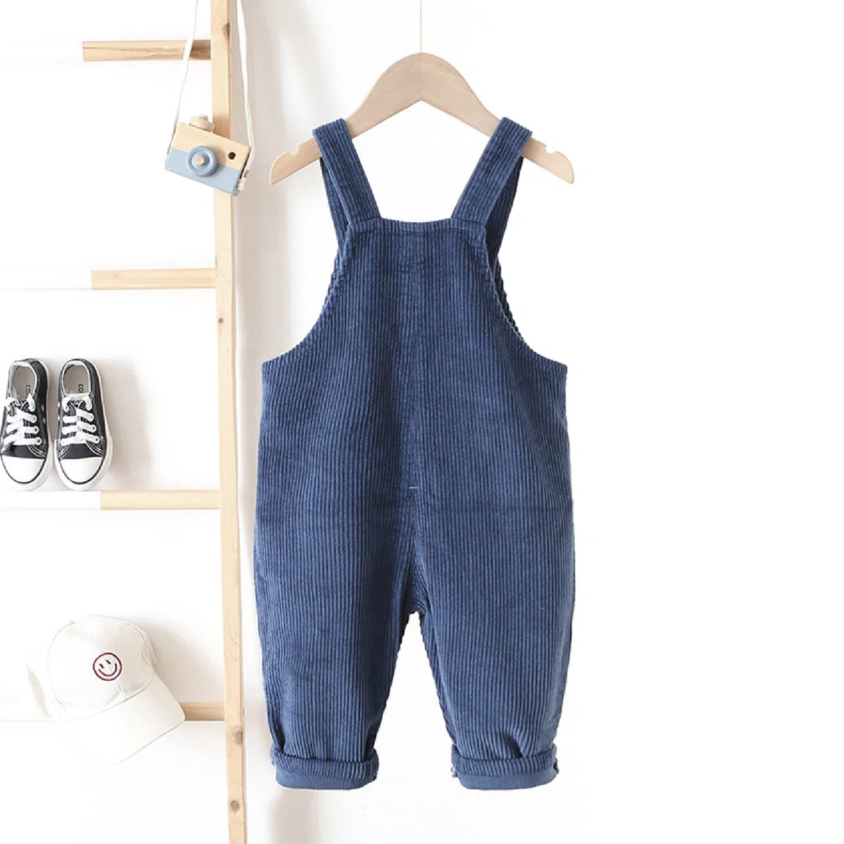 Salopette in Velluto a Coste per bebé Bambini da 1 a 3 Anni, Vintage retrò Pantaloni con Bretelle per Primavera Autunno Taglia 80/86/92/98/104