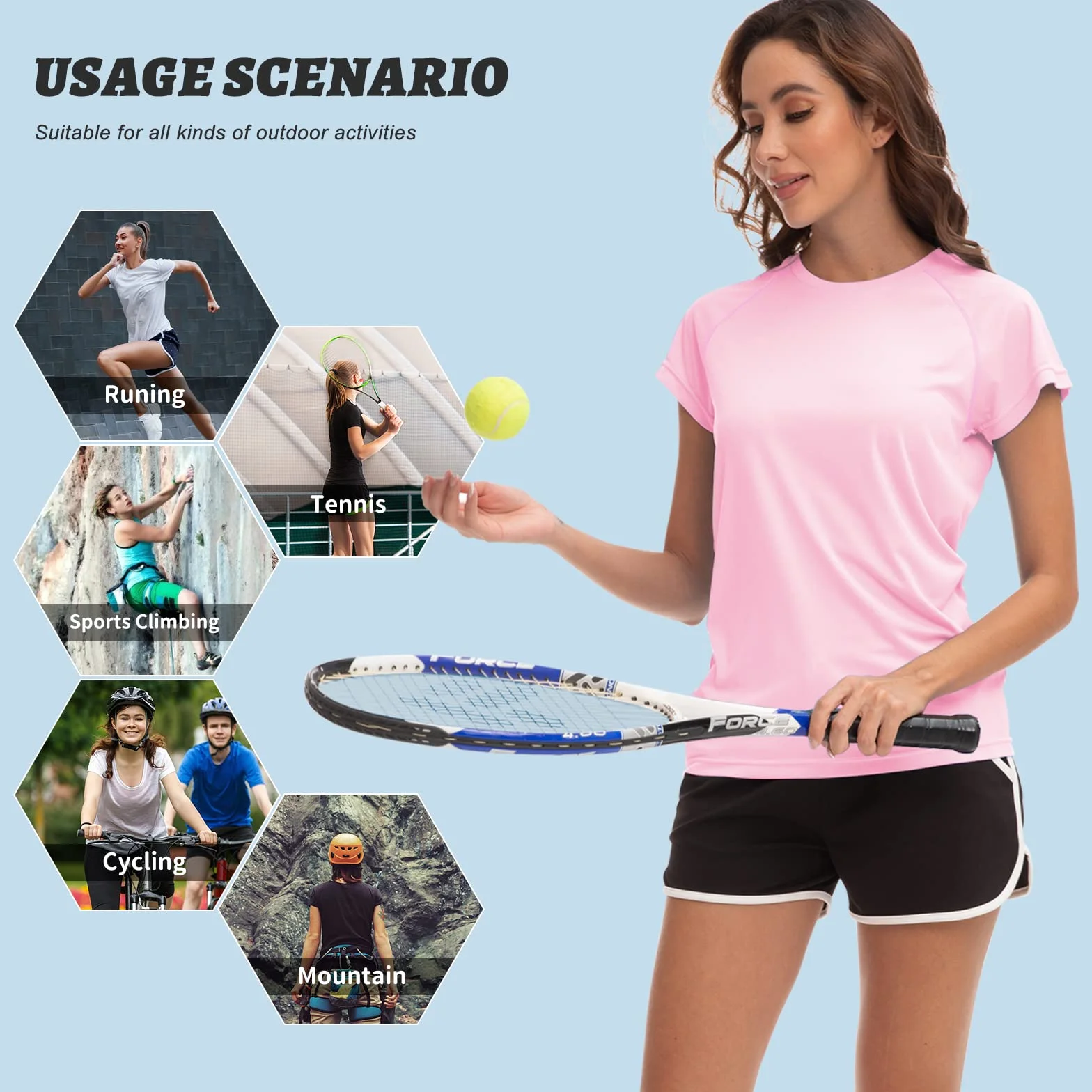 MEETWEE Camicie da Donna T-Shirt a Maniche Corte Atletico Casual Top Quick Dry UPF 50+ Corsa Nuoto Surf Allenamento Yoga Sun Tee Shirt