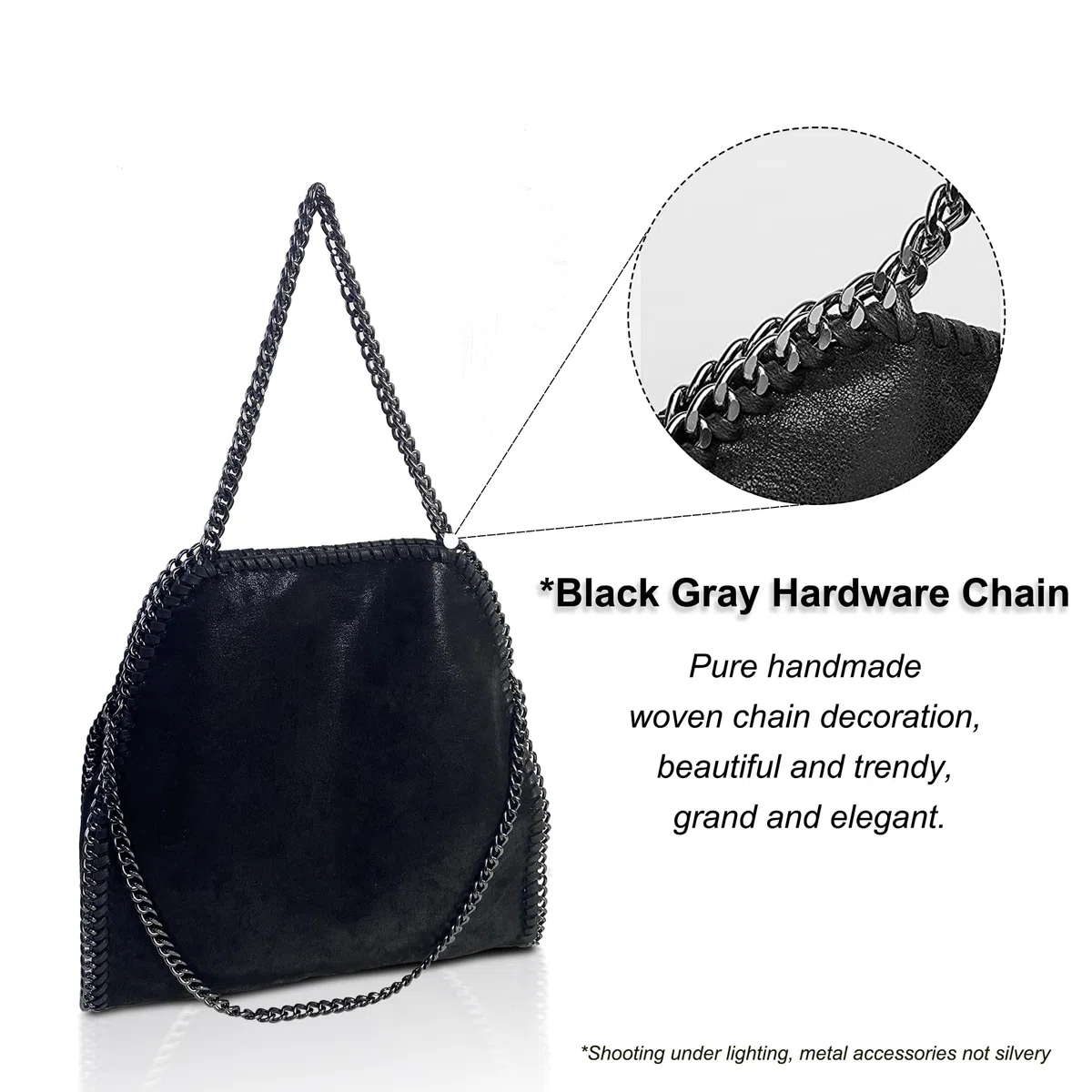 Borsa a Mano e Tracolla da Donna in Ecopelle - Catena Moda Grande