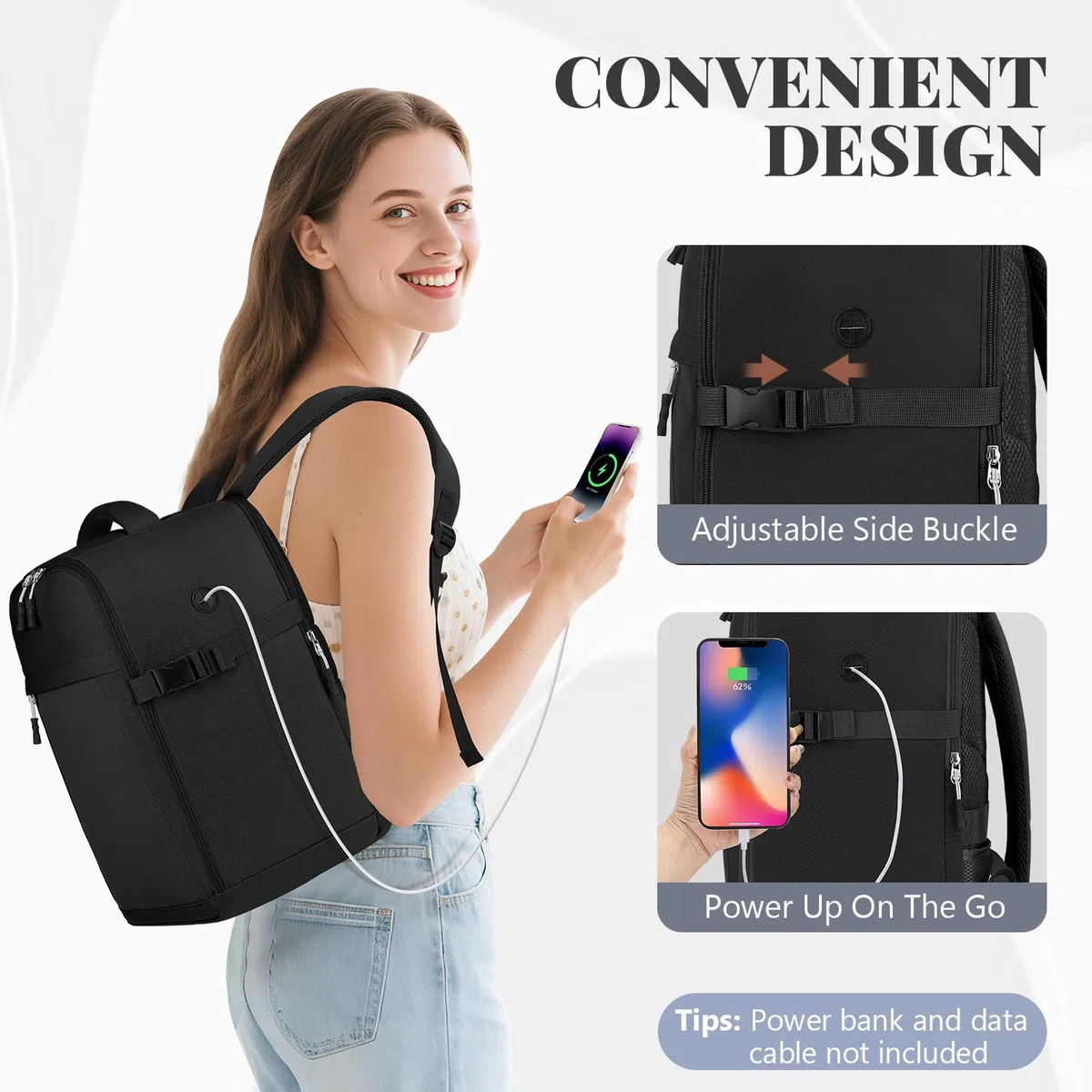 Hayayu Zaino 40x30x20 Bagaglio A Mano Zaini 40x30x20cm Da Aereo, Zaino Da Viaggio 40x20x30 Zaini Da Viaggio Aereo Bagaglio A Mano 24l Borsa Da Cabina Donna Uomo